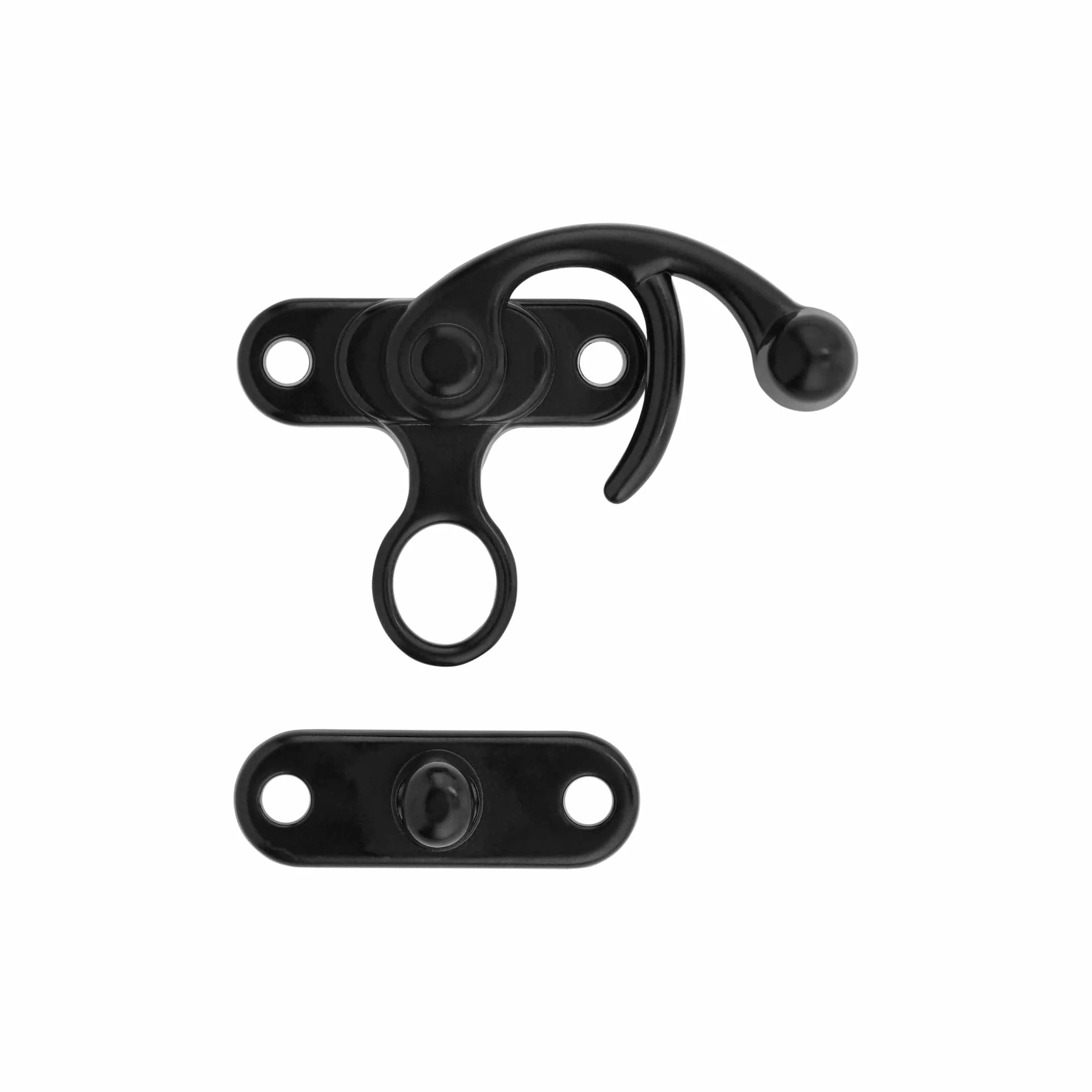 1 3/4" Matte Black, Swing Lock Clasp, Zinc Alloy - Image 3
