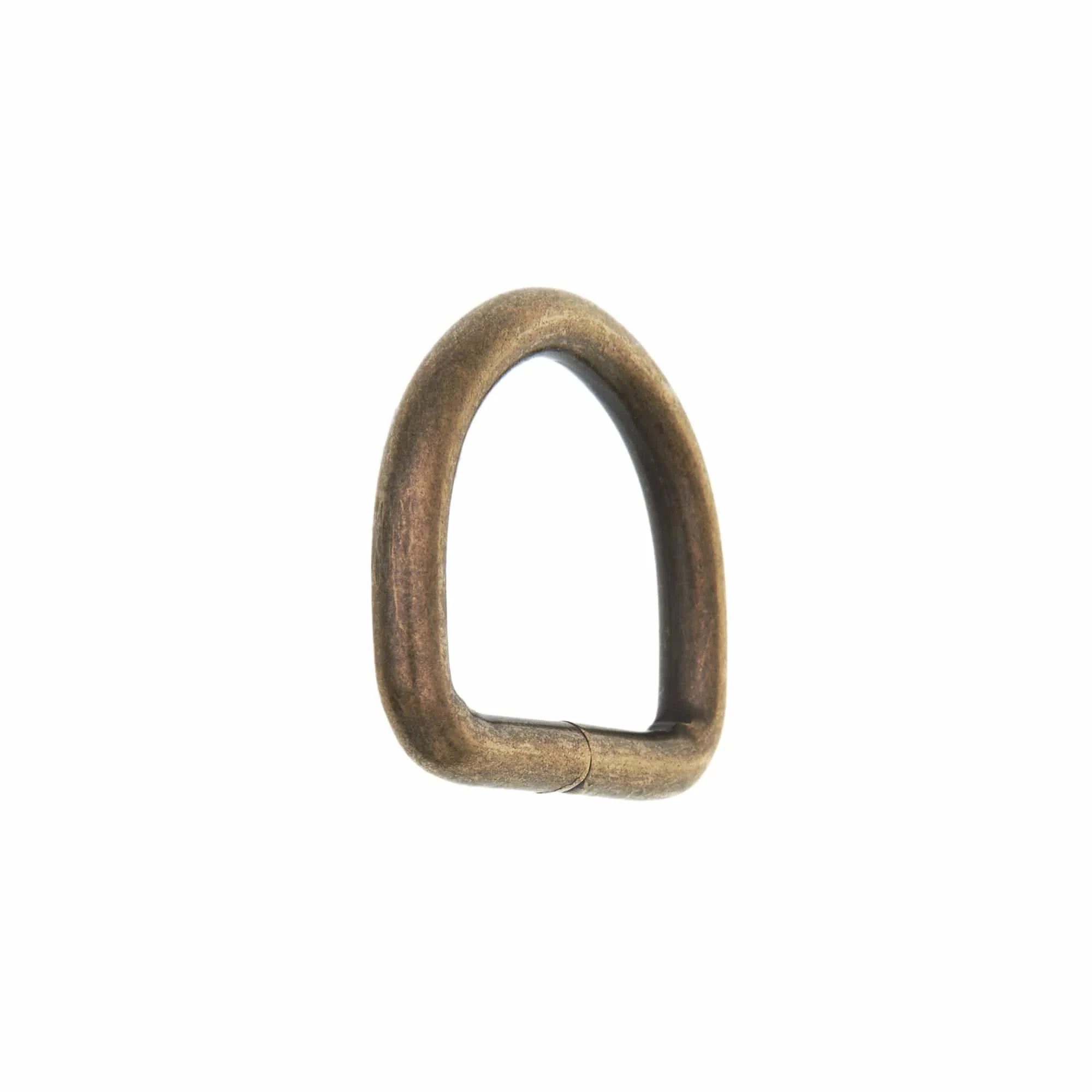 1" Antique Brass, Welded D Ring, Steel - Image 2