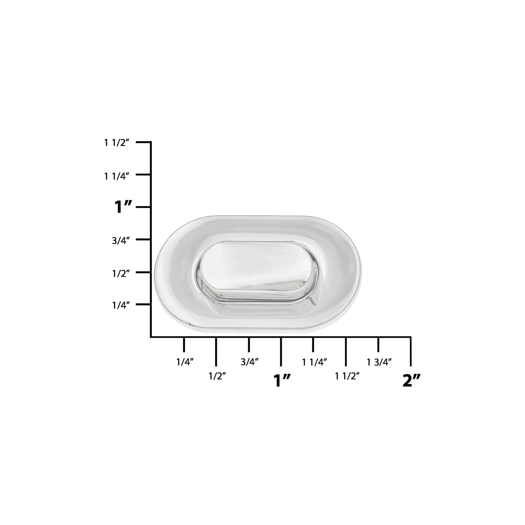 1 1/2" Nickel, Oval Turn Lock, Zinc Alloy - Image 2
