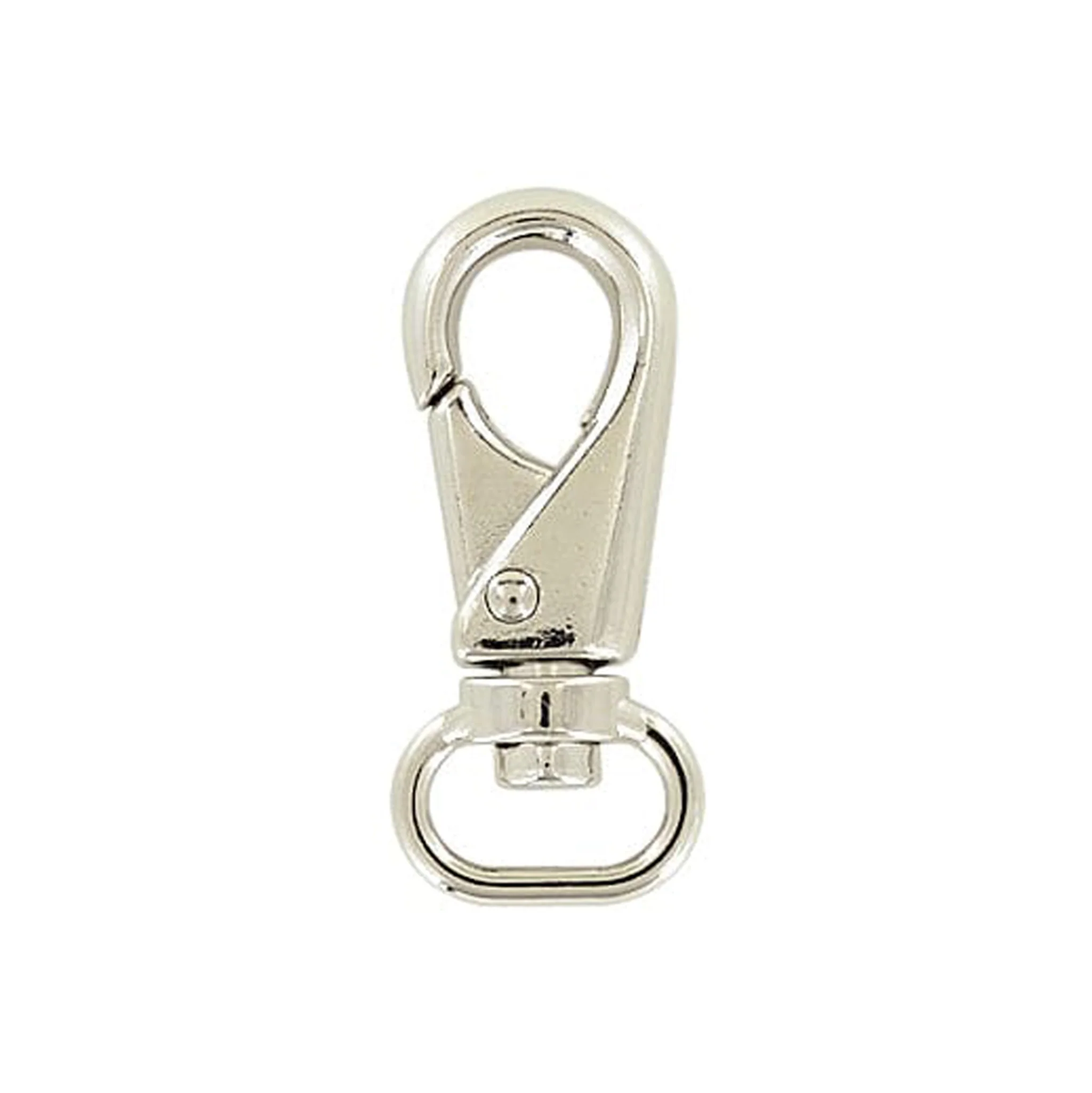 5/8" Nickel, 2" Lever Swivel Snap Hook, Zinc Alloy