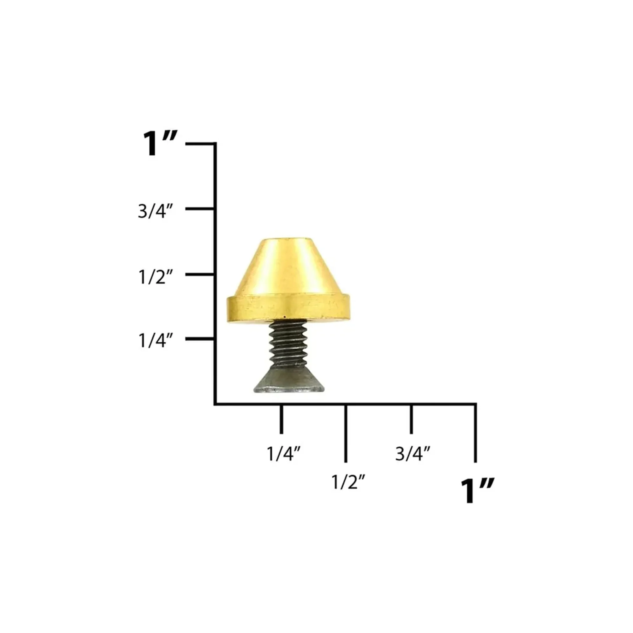 12mm Brass, Cone Handbag Bottom w/screw, Solid Brass-PK10 - Image 2