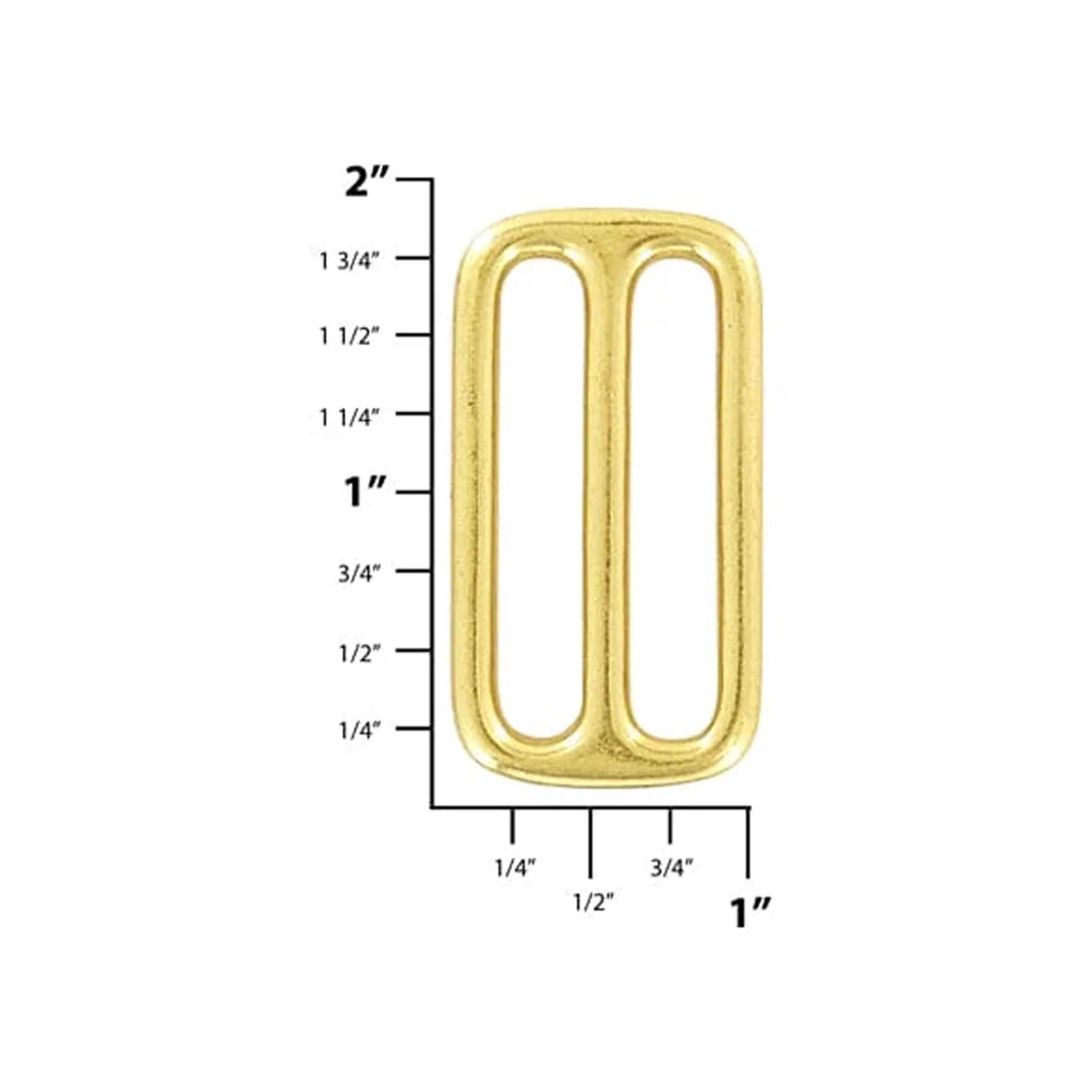1 1/2" Shiny Brass, Cast Tri Glide Slide, Solid Brass - Image 2