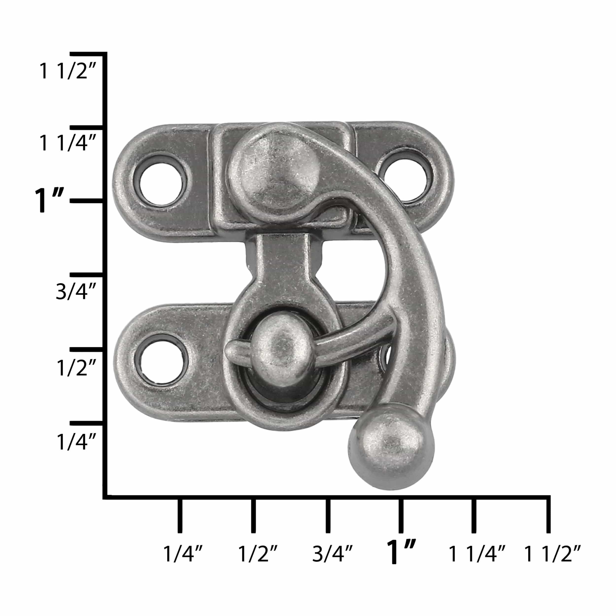 1 5/16" Antique Nickel, Swing Lock Clasp, Zinc Alloy - Image 4