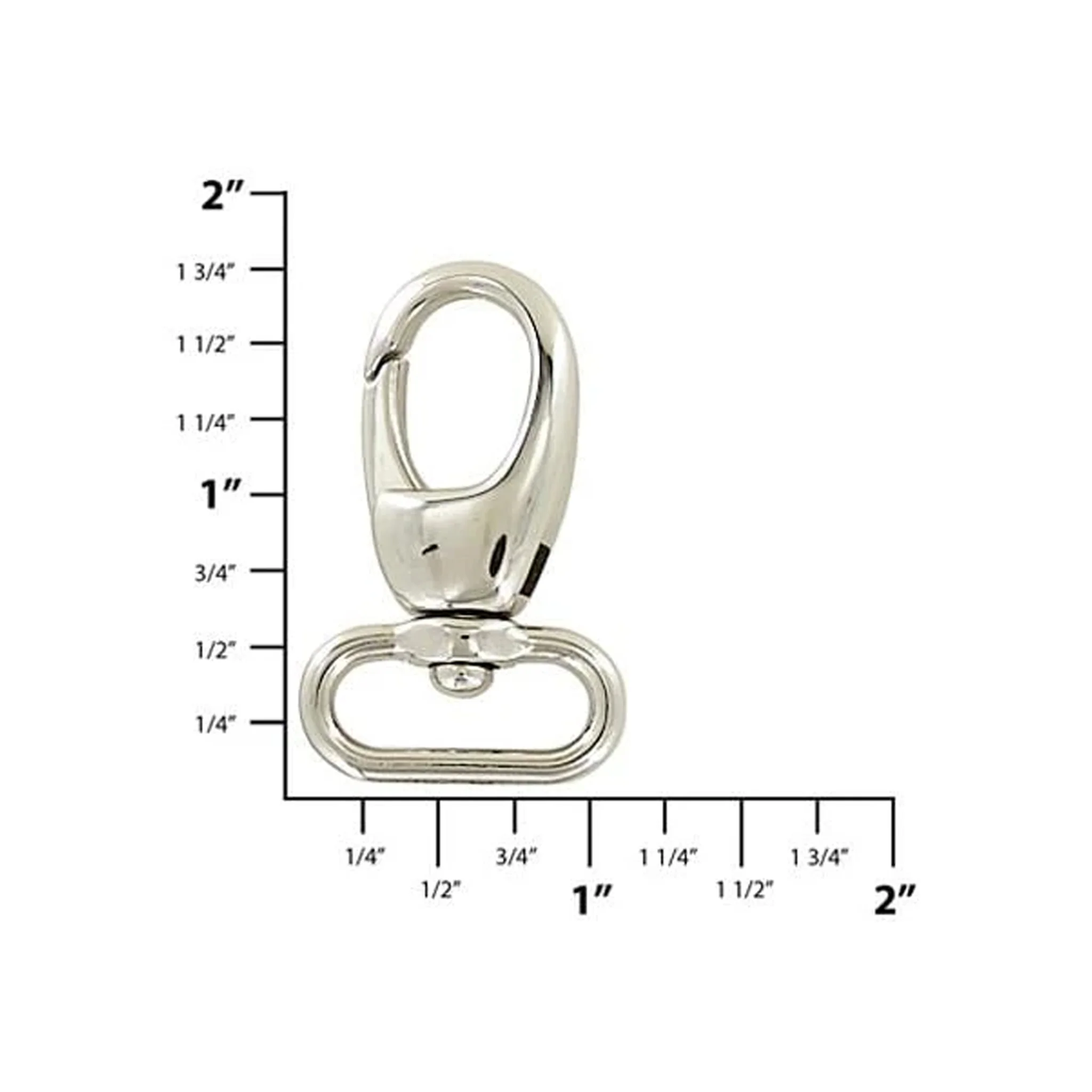 3/4" Shiny Nickel, Lever Swivel Snap Hook, Zinc Alloy, 4-Pack - Image 2