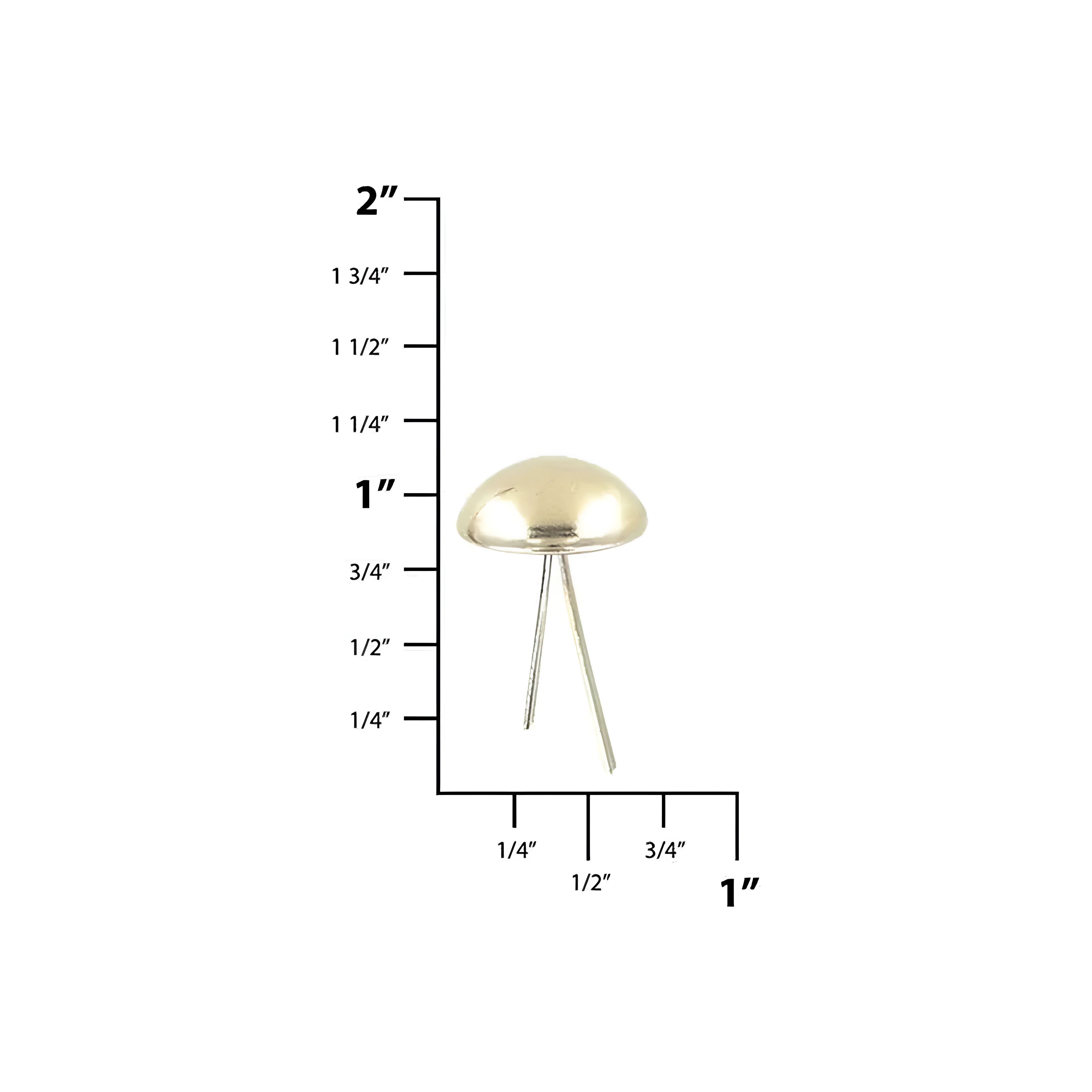 5/8" Shiny Nickel, Dome Handbag Feet, Zinc Alloy - Image 2