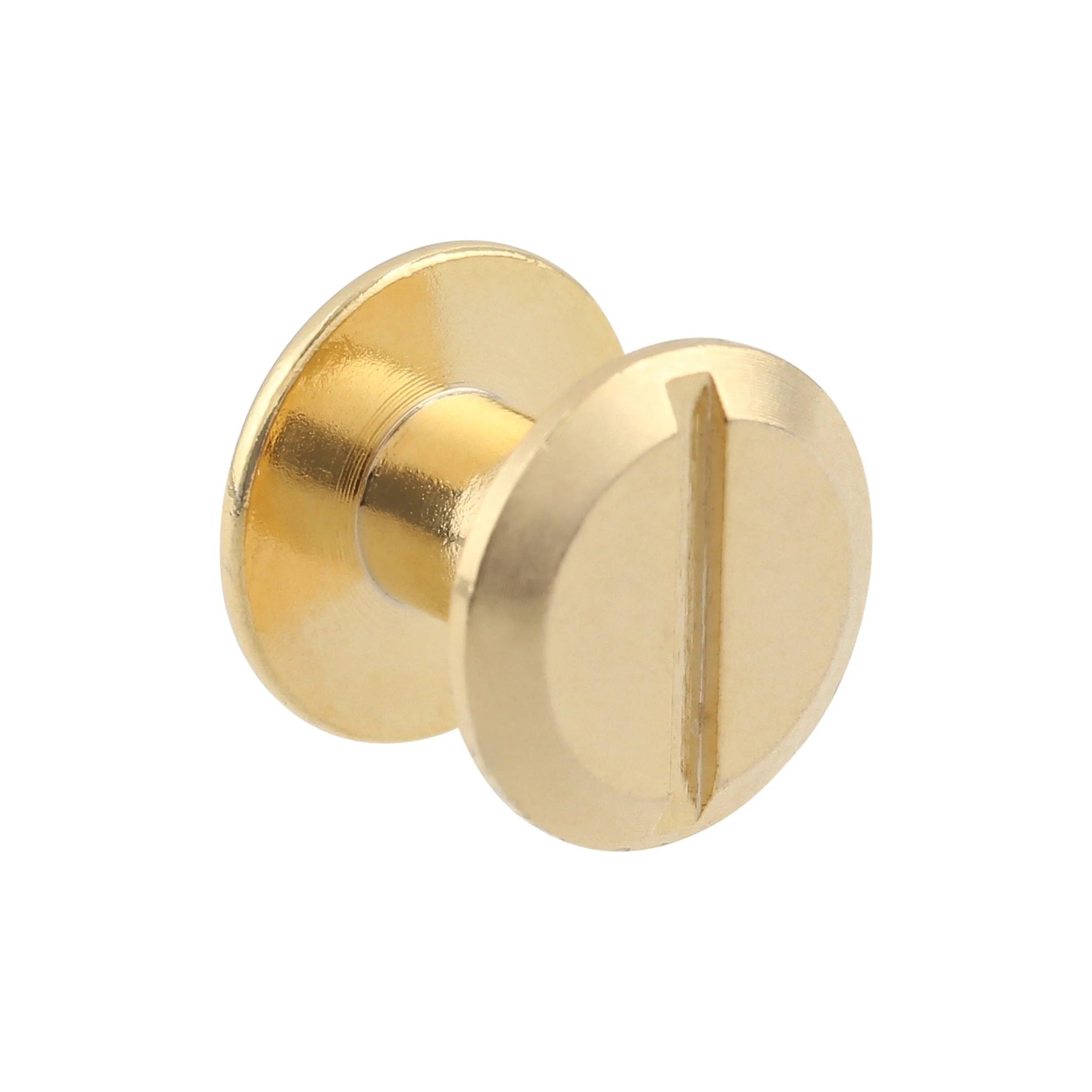 1/4" Shiny Gold, Flat Top Chicago Screw, Solid Brass PK10 - Image 2