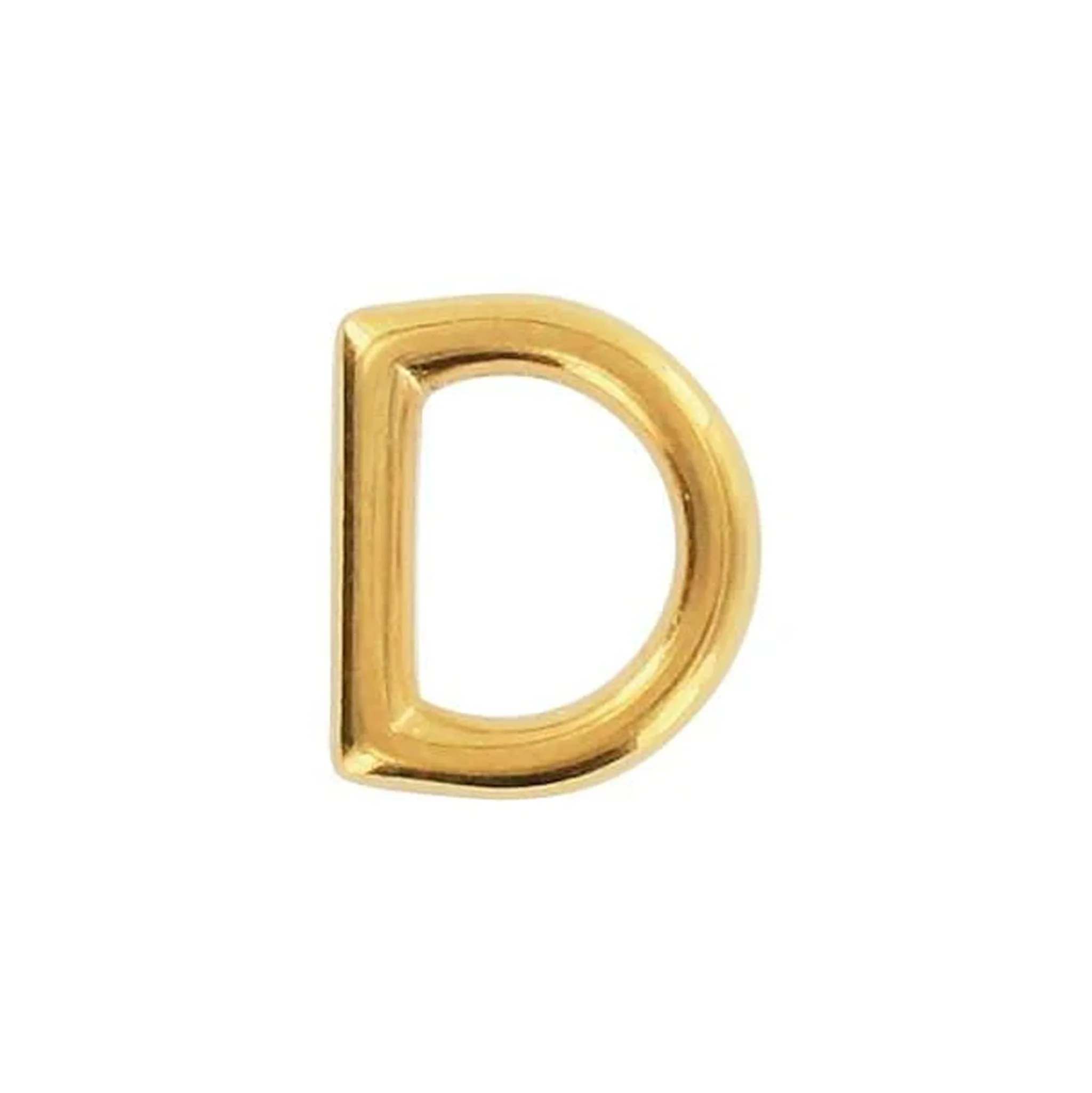 3/8" Shiny Gold, Cast D Ring, Zinc Alloy