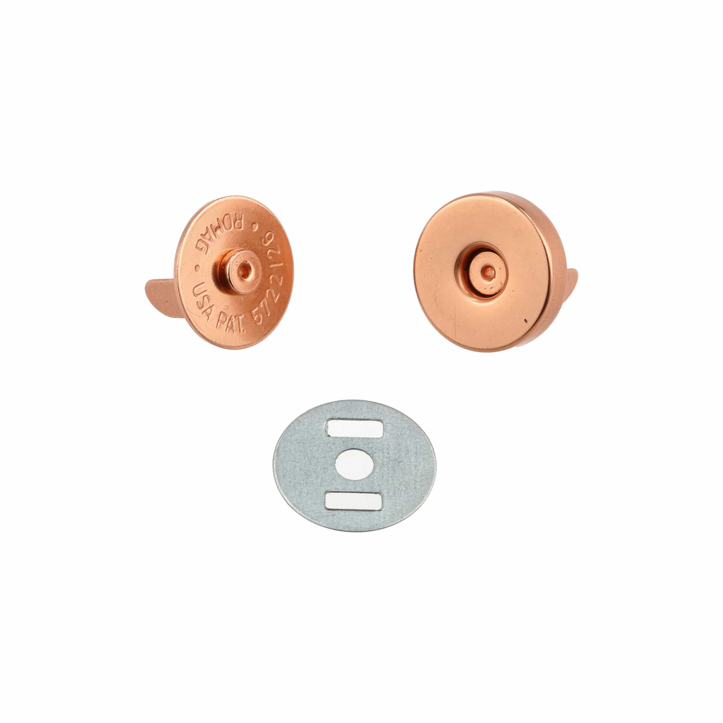 18mm Shiny Copper, Thin Profile Magnetic Snap, Steel - Image 3