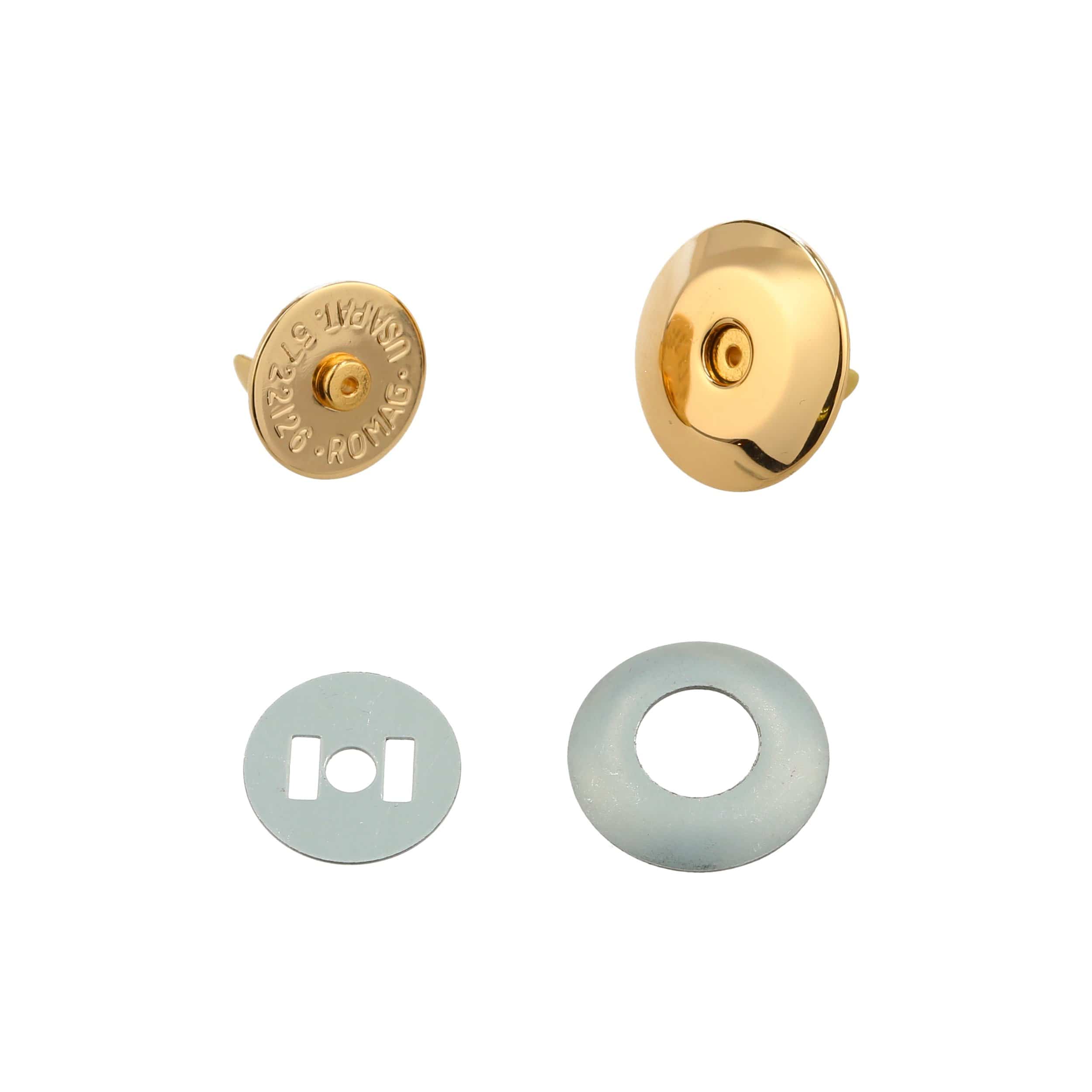 19mm Gold, Beveled Low Profile Magnetic Snap, Steel - Image 4