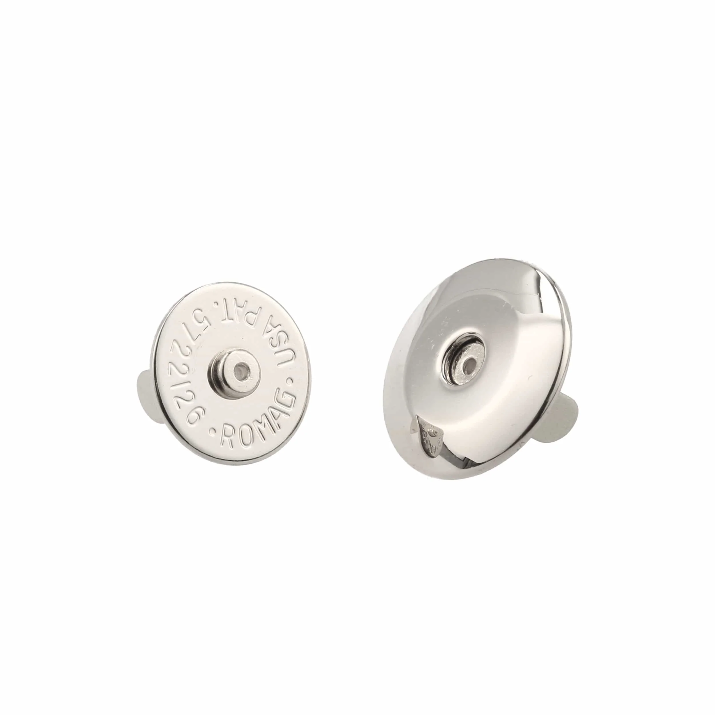 19mm Nickel, Beveled Low Profile Magnetic Snap, Steel