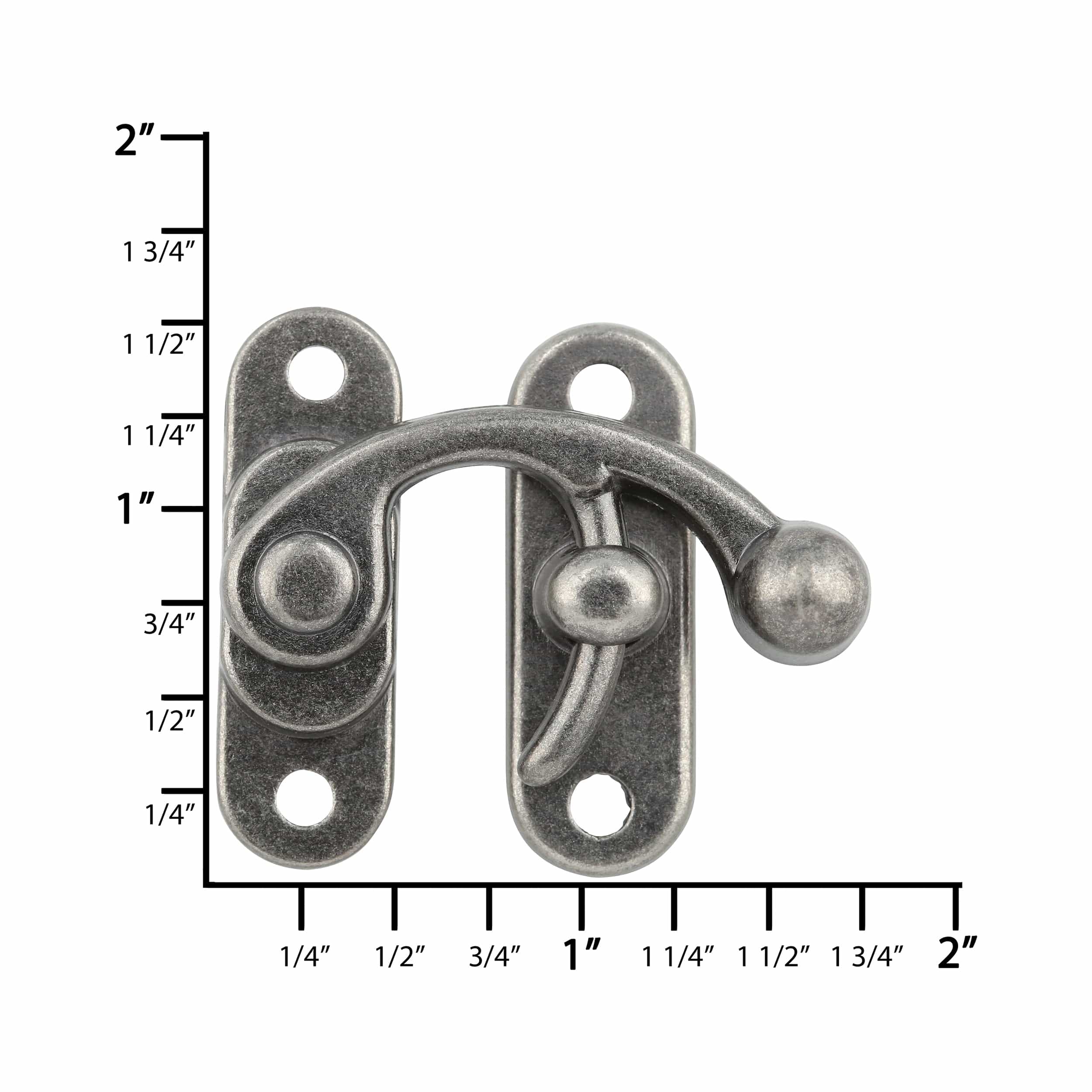 1 3/16" Antique Nickel, Swing Lock Clasp, Zinc Alloy - Image 5
