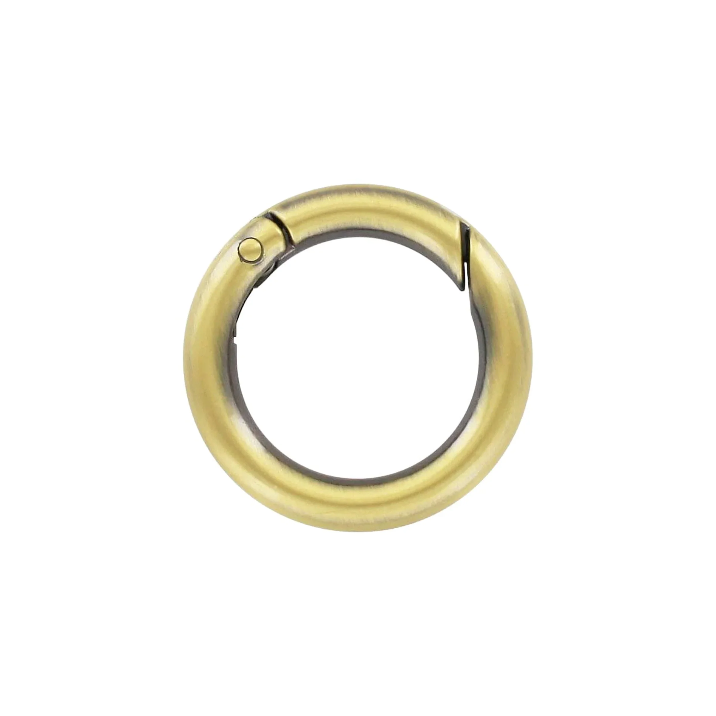 1" Antique Brass, Spring Gate Round Ring, Zinc Alloy