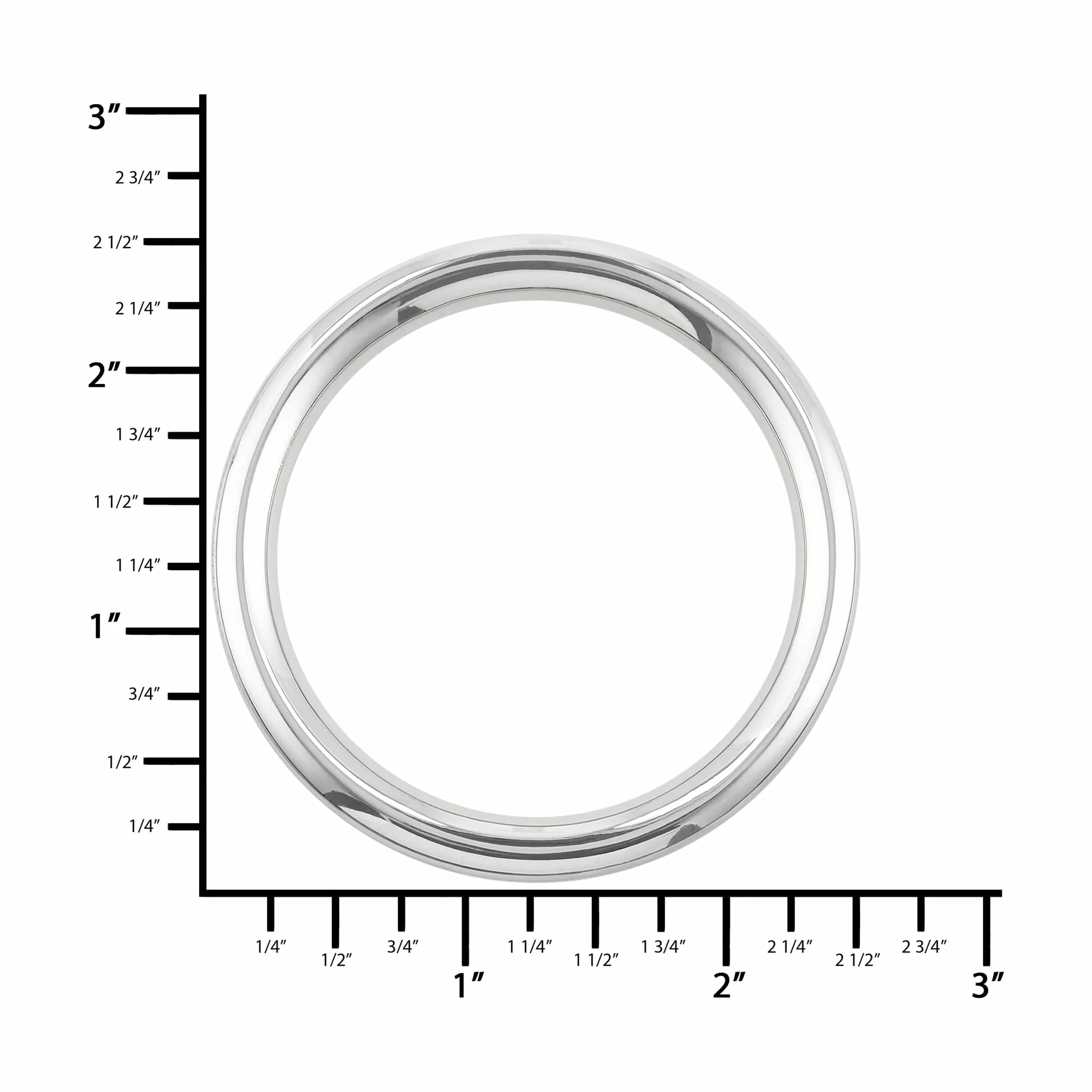 2" Shiny Nickel, Heavy Solid Round Ring, Zinc Alloy - Image 3