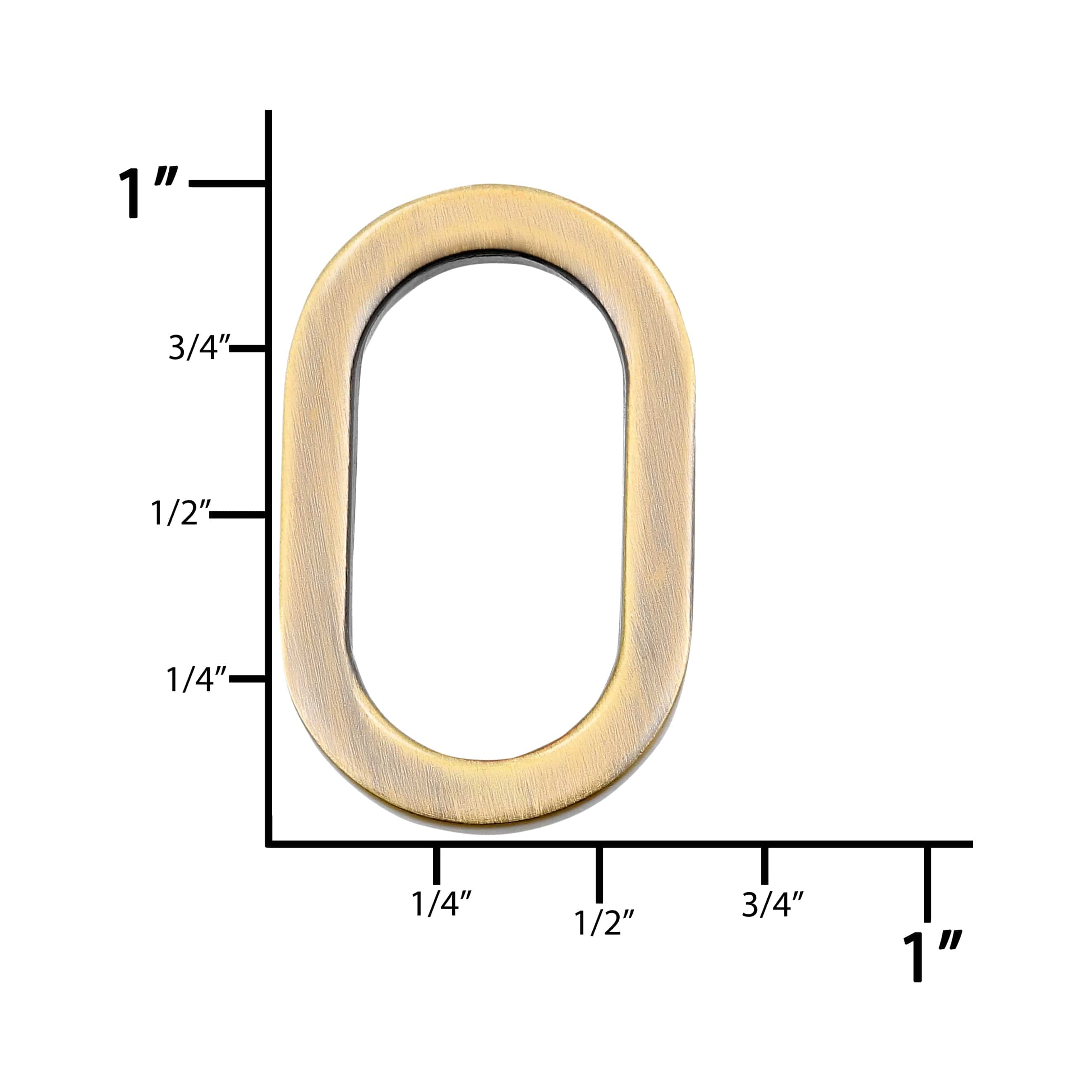 11/16" Antique Brass, Oval Flat Ring, Zinc Alloy - Image 3
