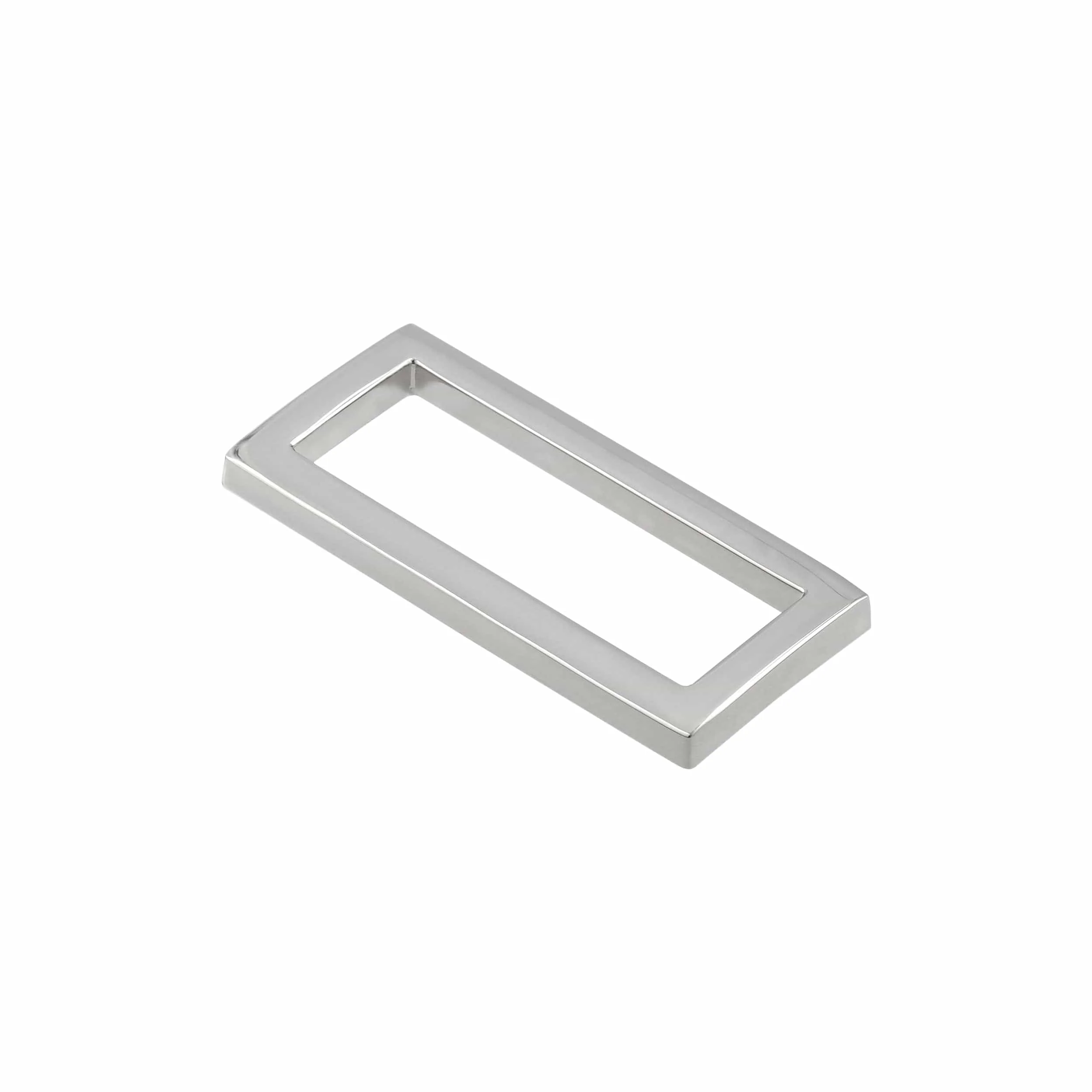 1 1/2" Shiny Nickel, Solid Concave Rectangular Ring, Zinc Alloy - Image 2
