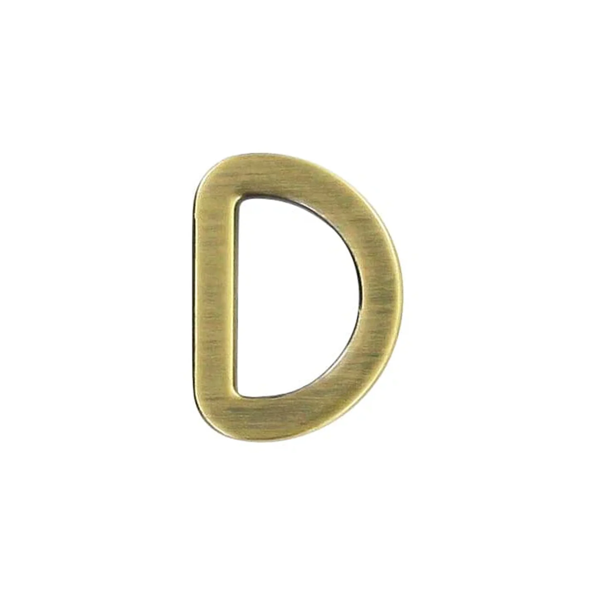 1/2" Antique Brass, Flat Cast D Ring, Zinc Alloy-PK5