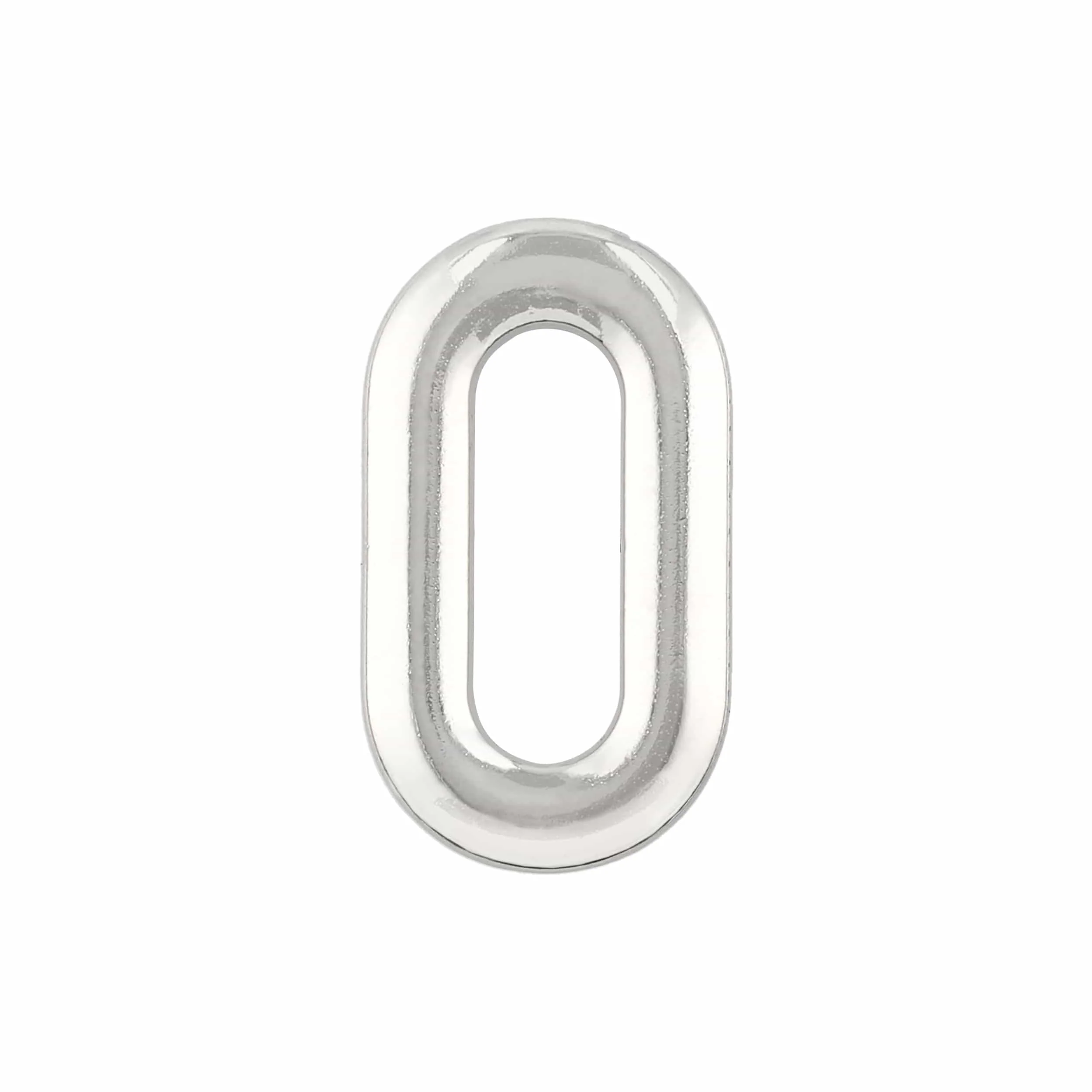 5/16" Shiny Nickel, Oblong Force Fit Eyelet, Zinc Alloy - Image 3