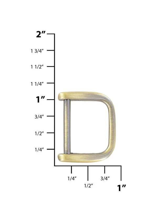3/4" Antique Brass, Solid D Ring, Zinc Alloy-PK5 - Image 4
