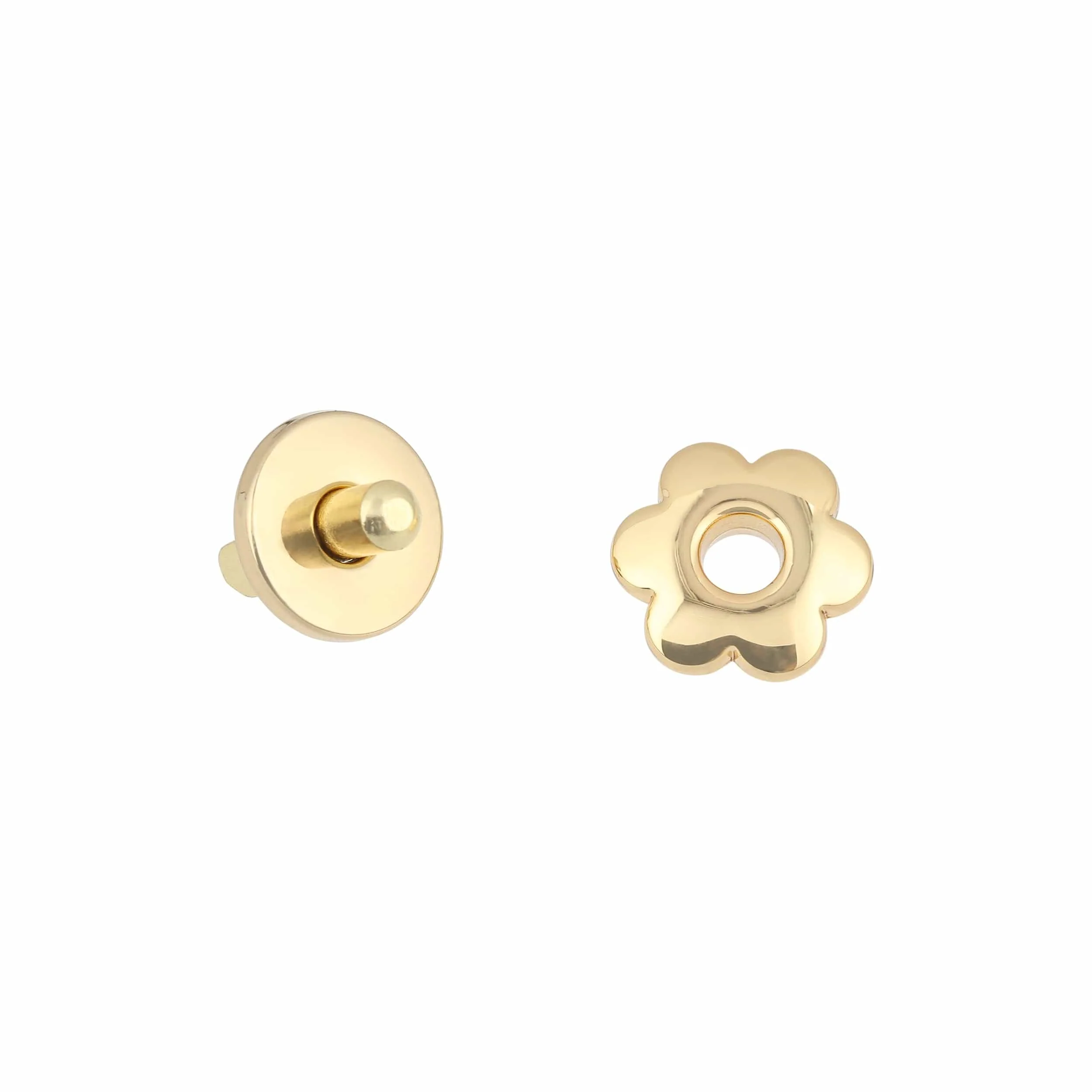 15mm Shiny Gold, Flower Magnetic Snap, Steel - Image 2