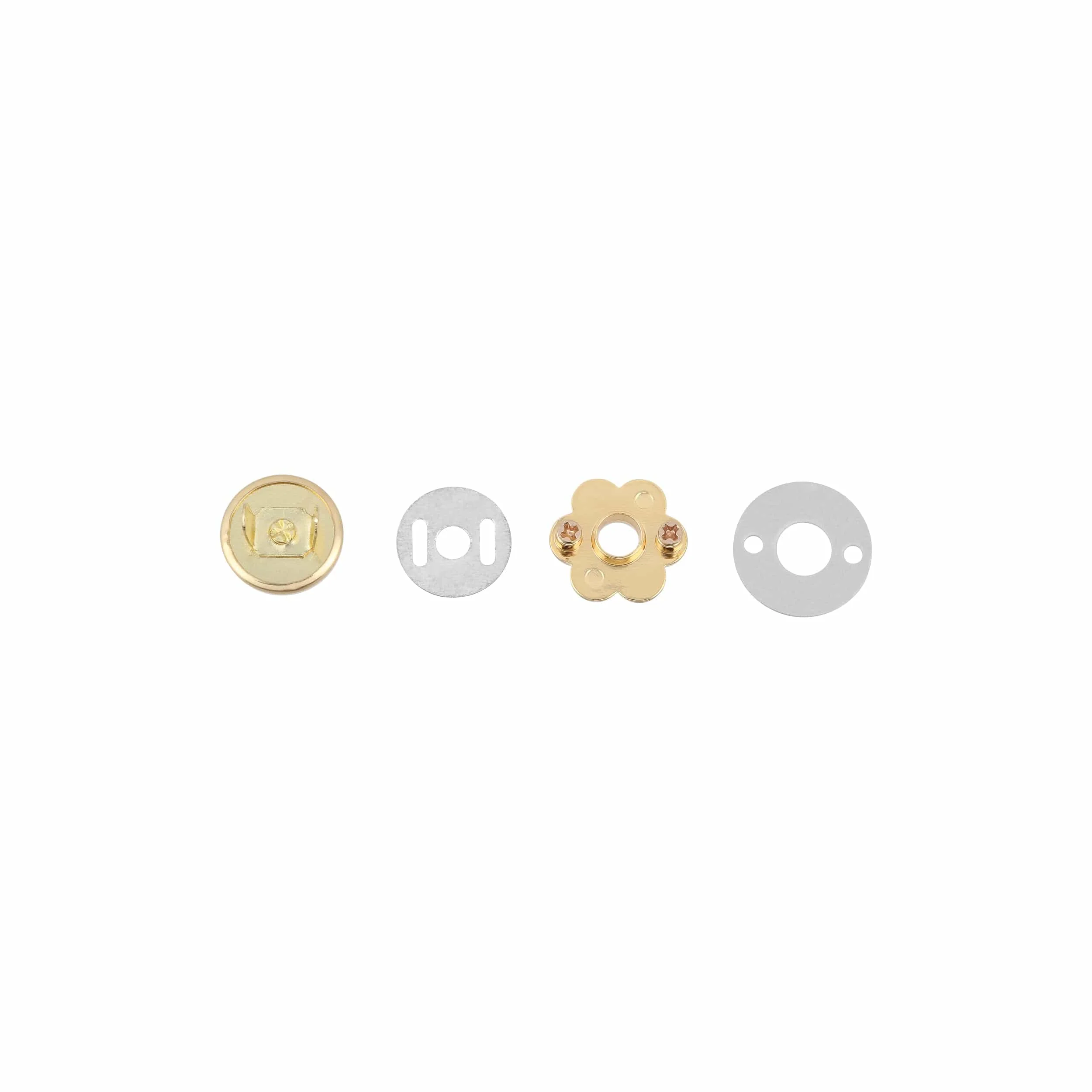 15mm Shiny Gold, Flower Magnetic Snap, Steel - Image 3
