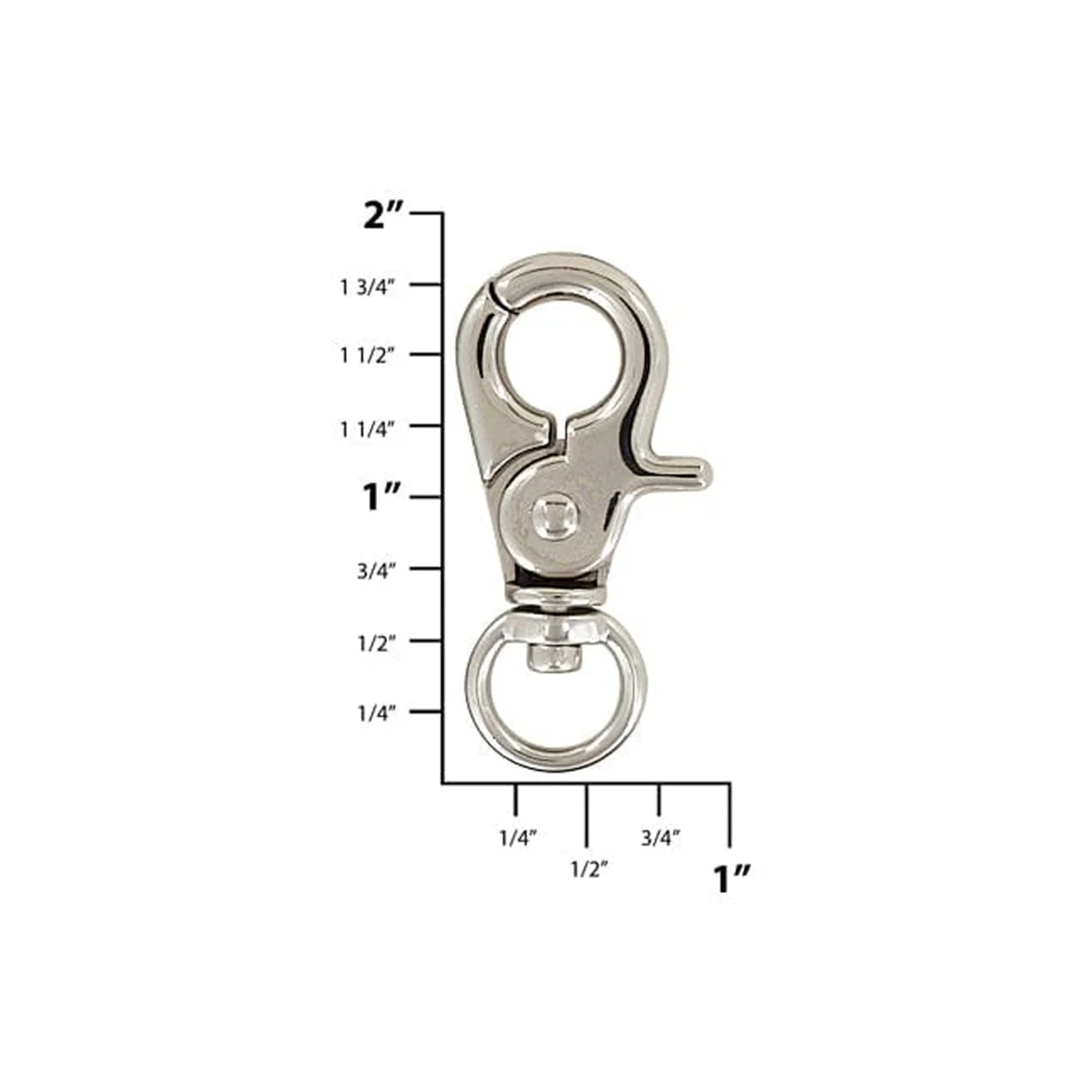 3/8" Shiny Nickel, Trigger Swivel Snap Hook, Zinc Alloy - Image 2