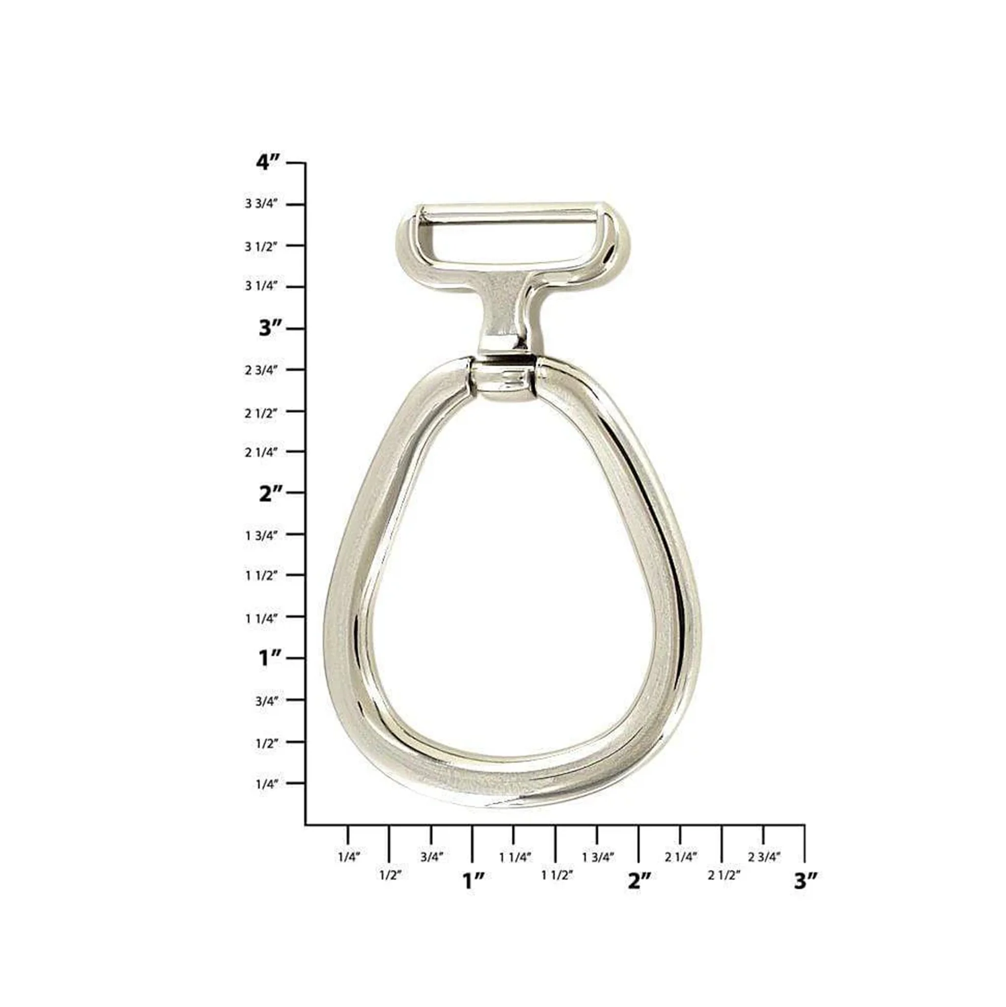 1" Shiny Nickel, Horseshoe Handle Loop, Zinc Alloy - Image 2