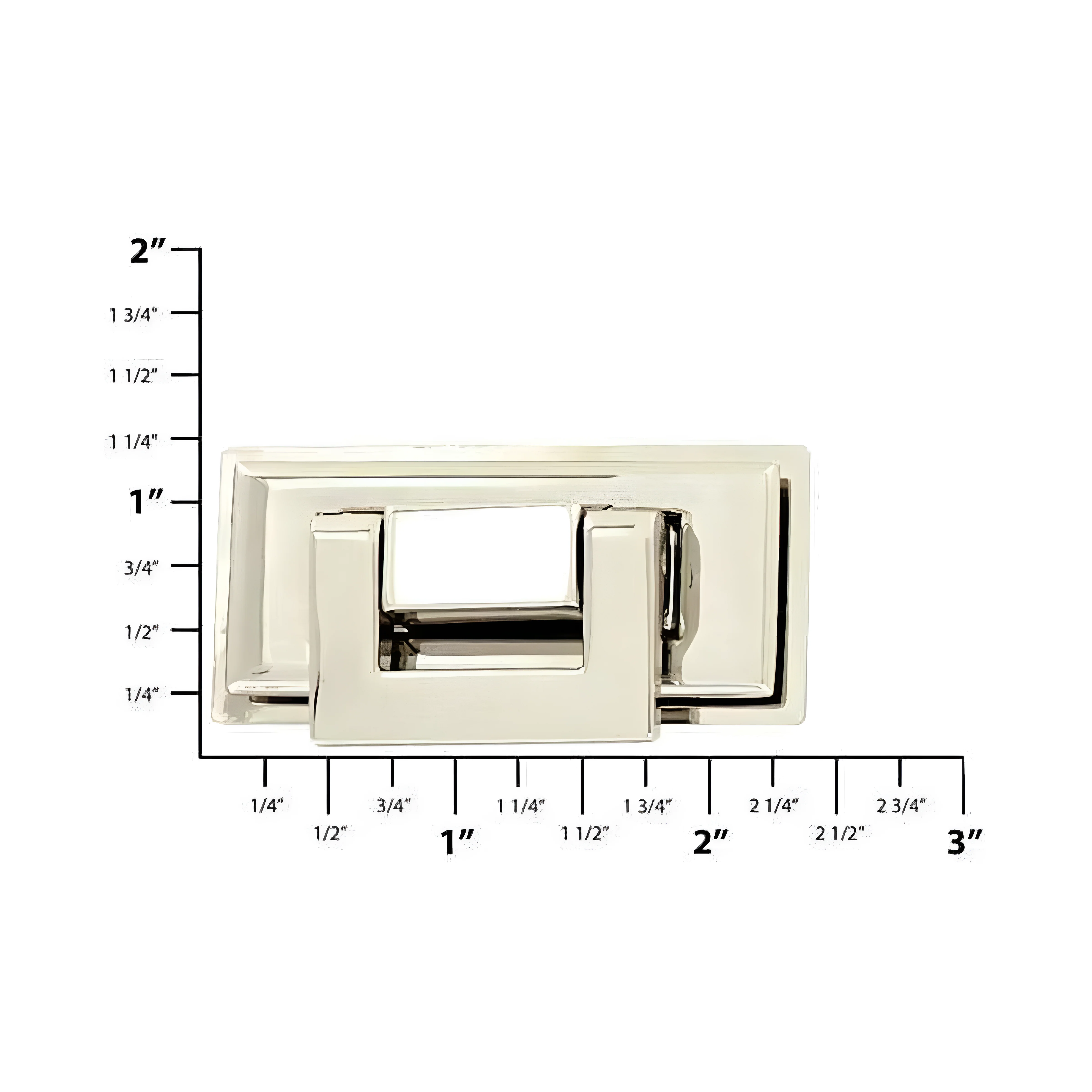 2 1/4" Shiny Nickel, Flap Lock, Zinc Alloy - Image 2
