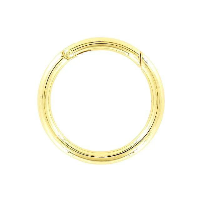 2" Shiny Gold, Spring Gate Round Ring, Zinc Alloy