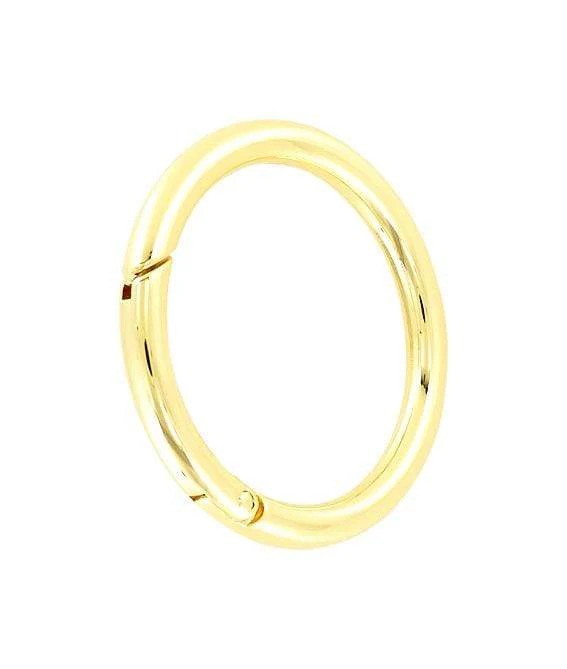 2" Shiny Gold, Spring Gate Round Ring, Zinc Alloy - Image 2