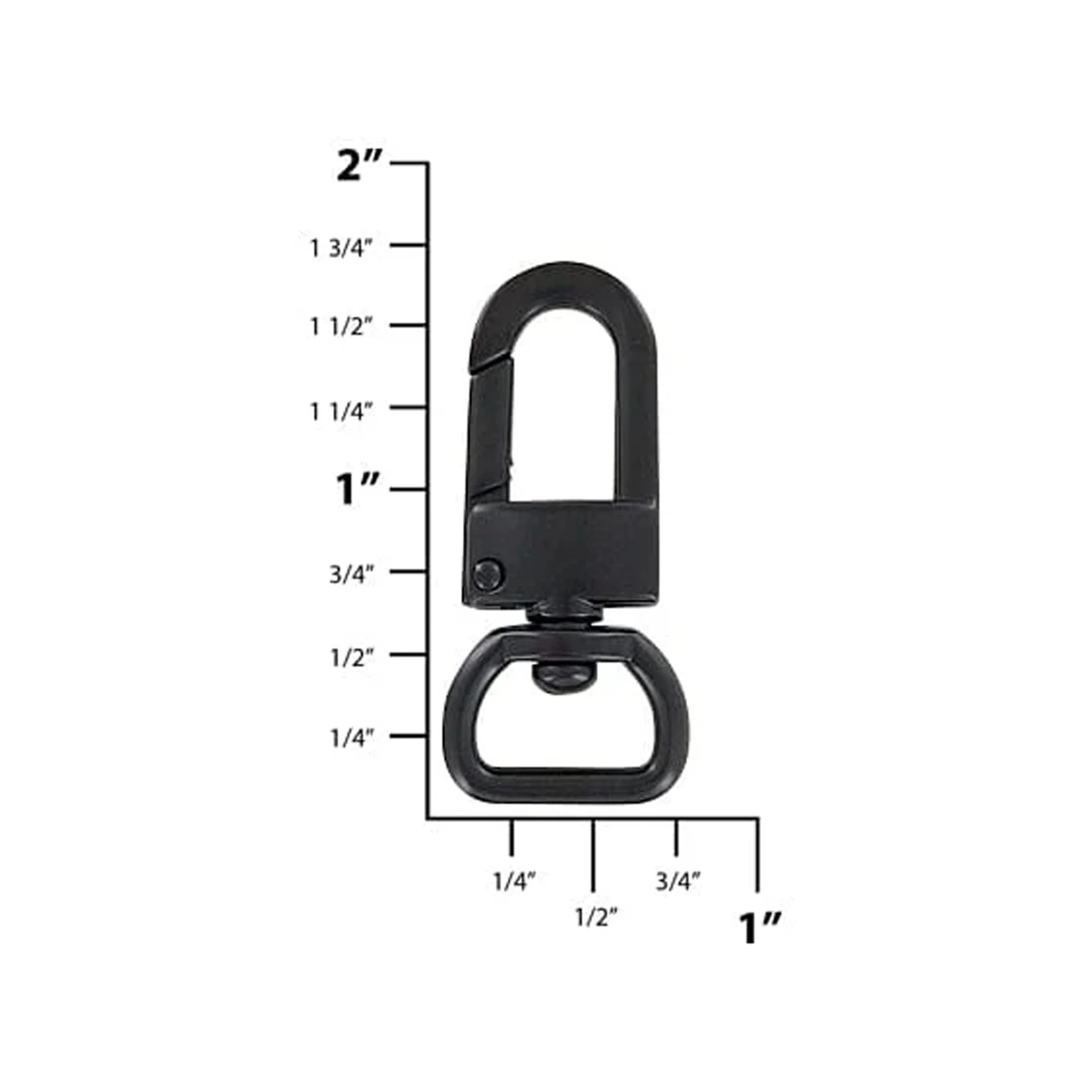 1/2" Matte Black, Lever Swivel Snap Hook, Zinc Alloy, Zinc Alloy-5pk - Image 2
