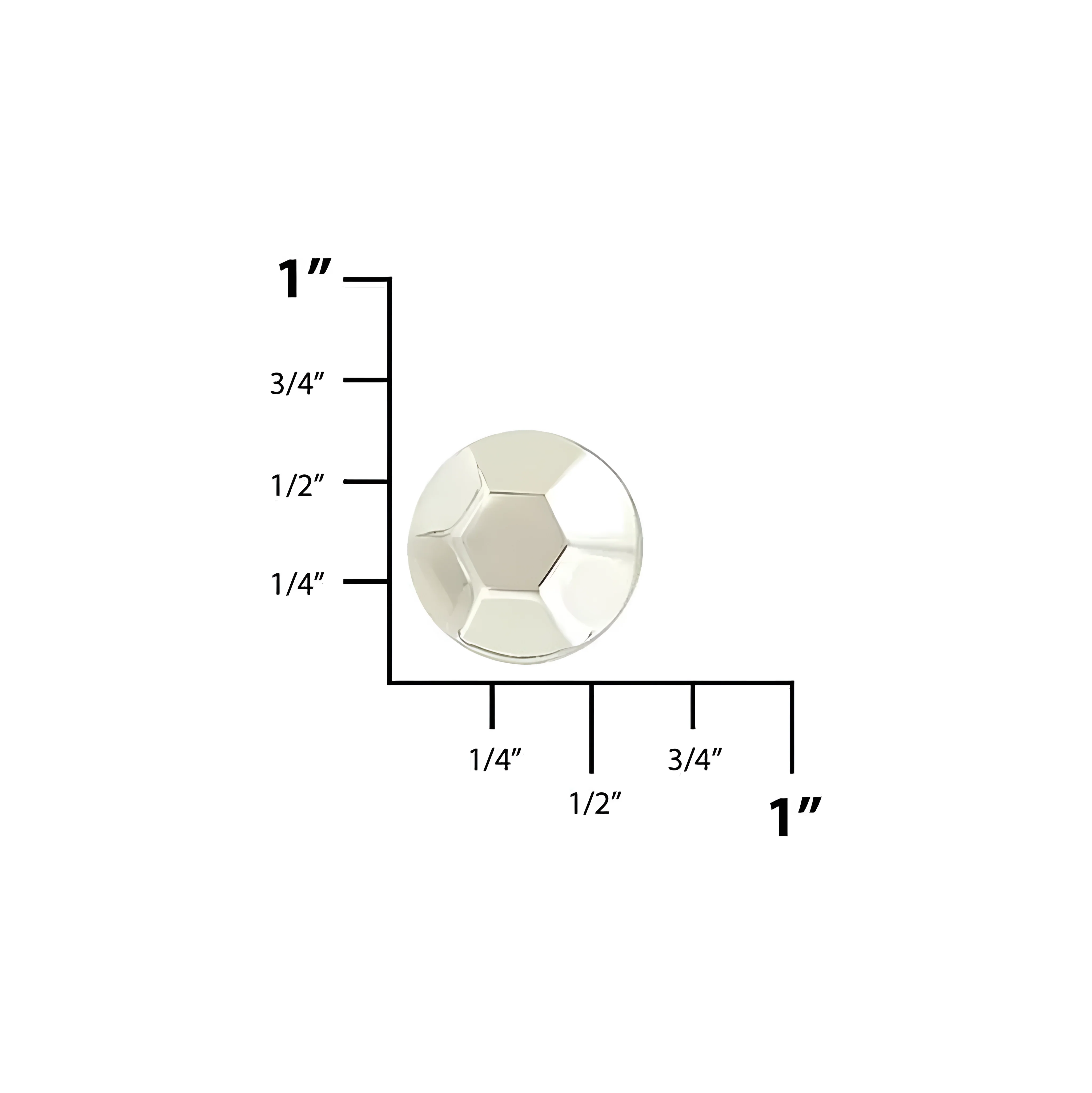15mm Nickel, Hexigon Stud With Screw, Zinc Alloy -PK5 - Image 2