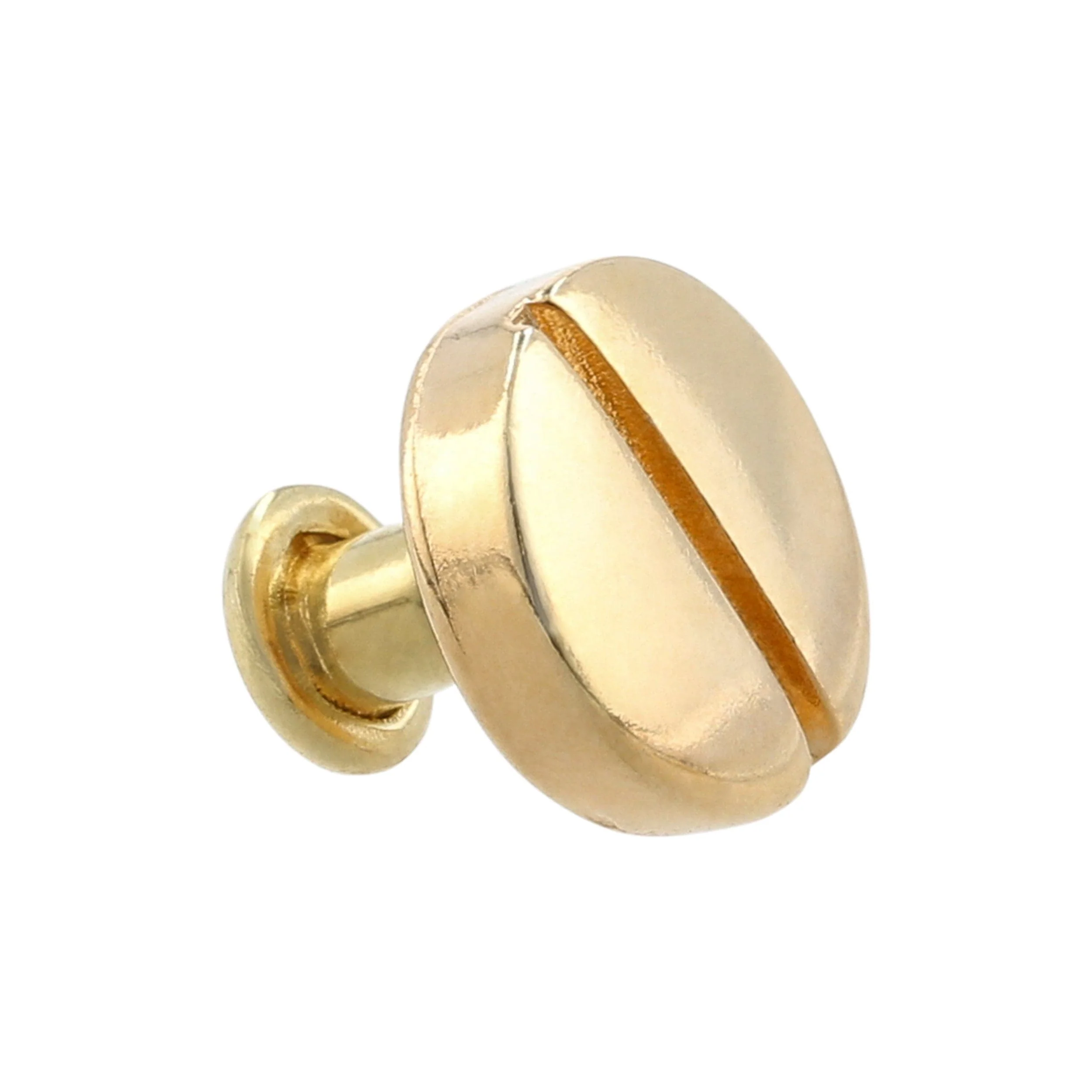 11mm Shiny Gold, Flat Screw Top Rivet Stud, Steel