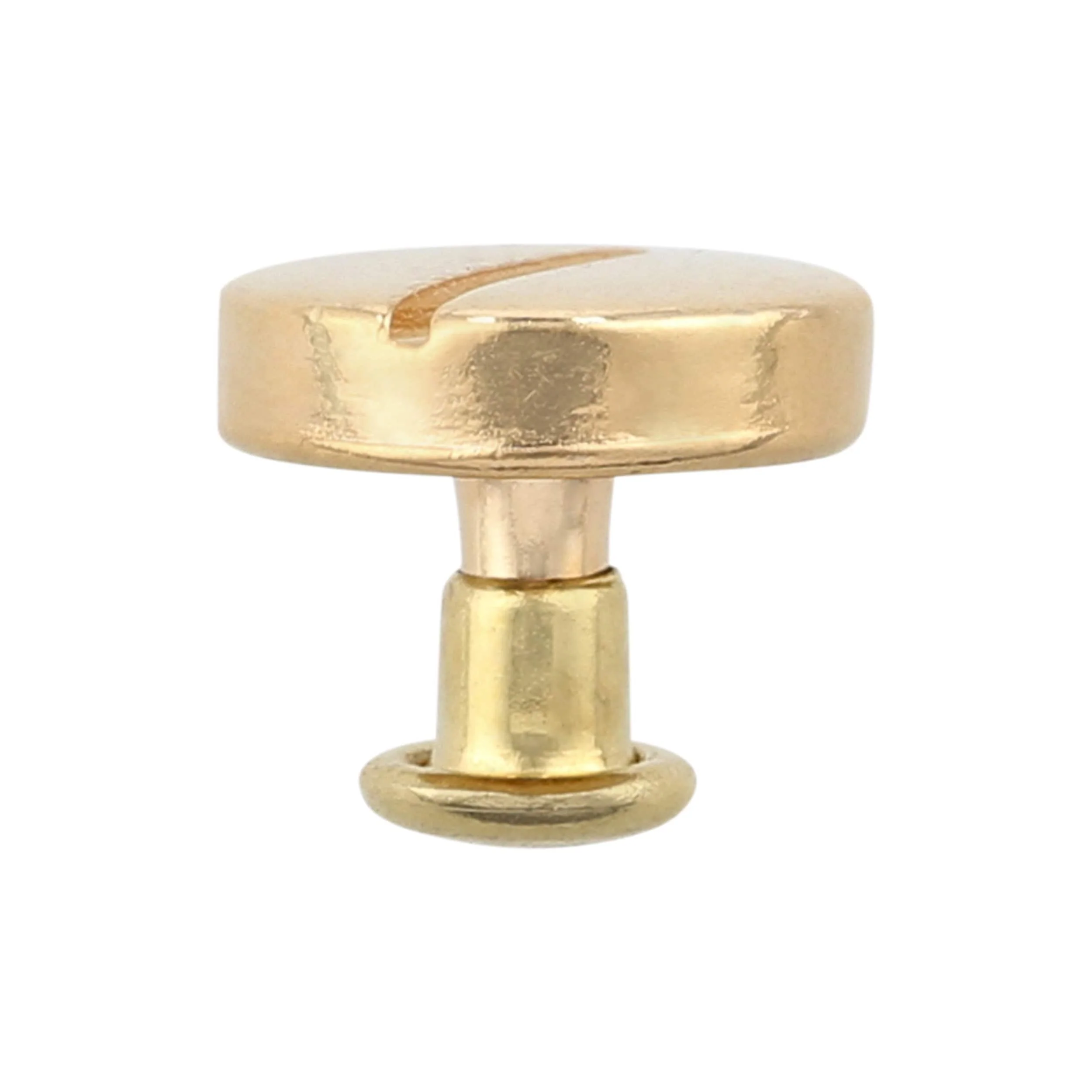 11mm Shiny Gold, Flat Screw Top Rivet Stud, Steel - Image 3