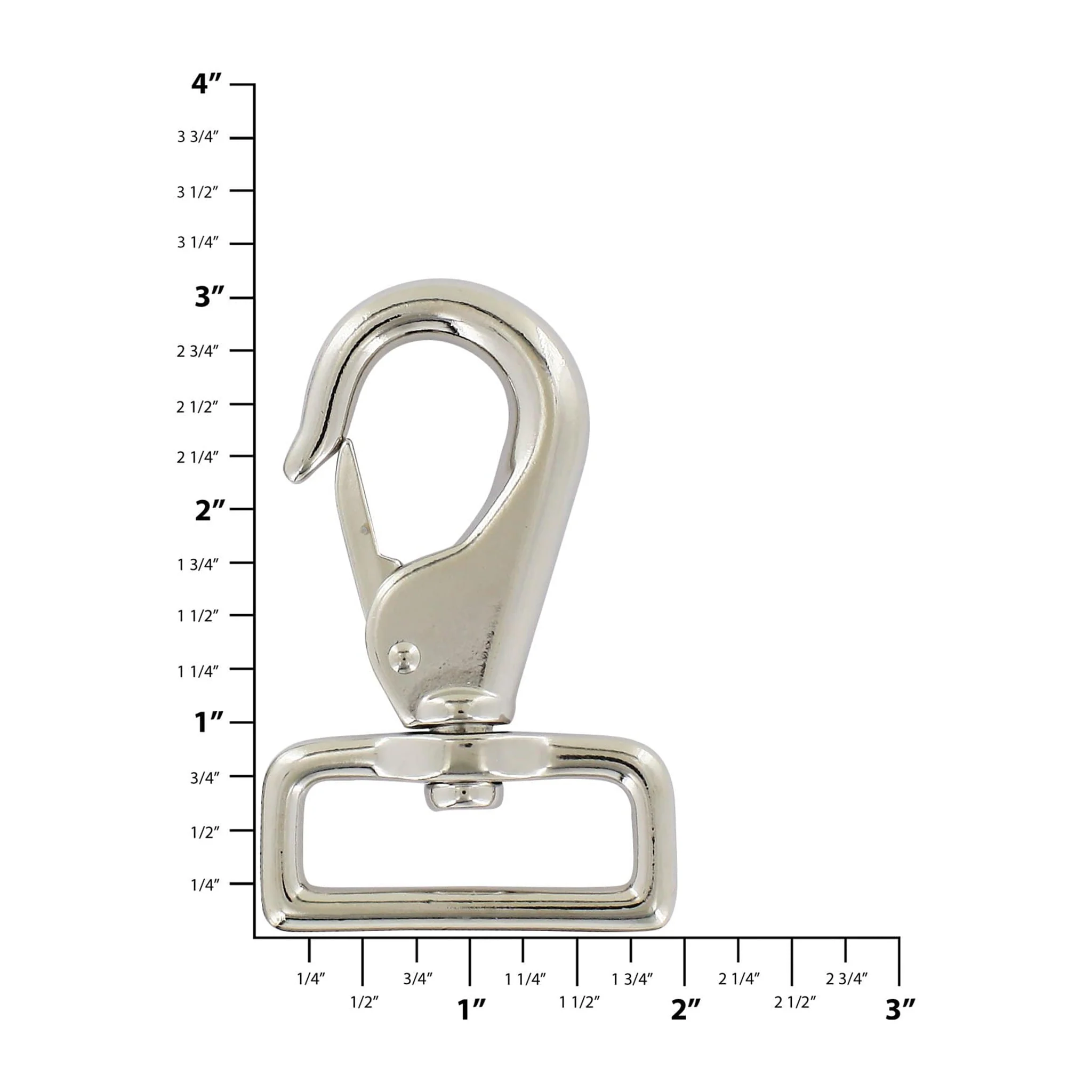 1 1/2" Nickel, Swivel Snap Hook, Zinc Alloy - Image 2