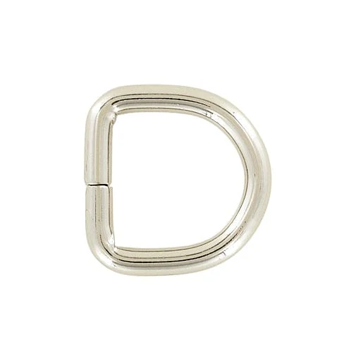 3/4" Shiny Nickel, Split D Ring, Steel