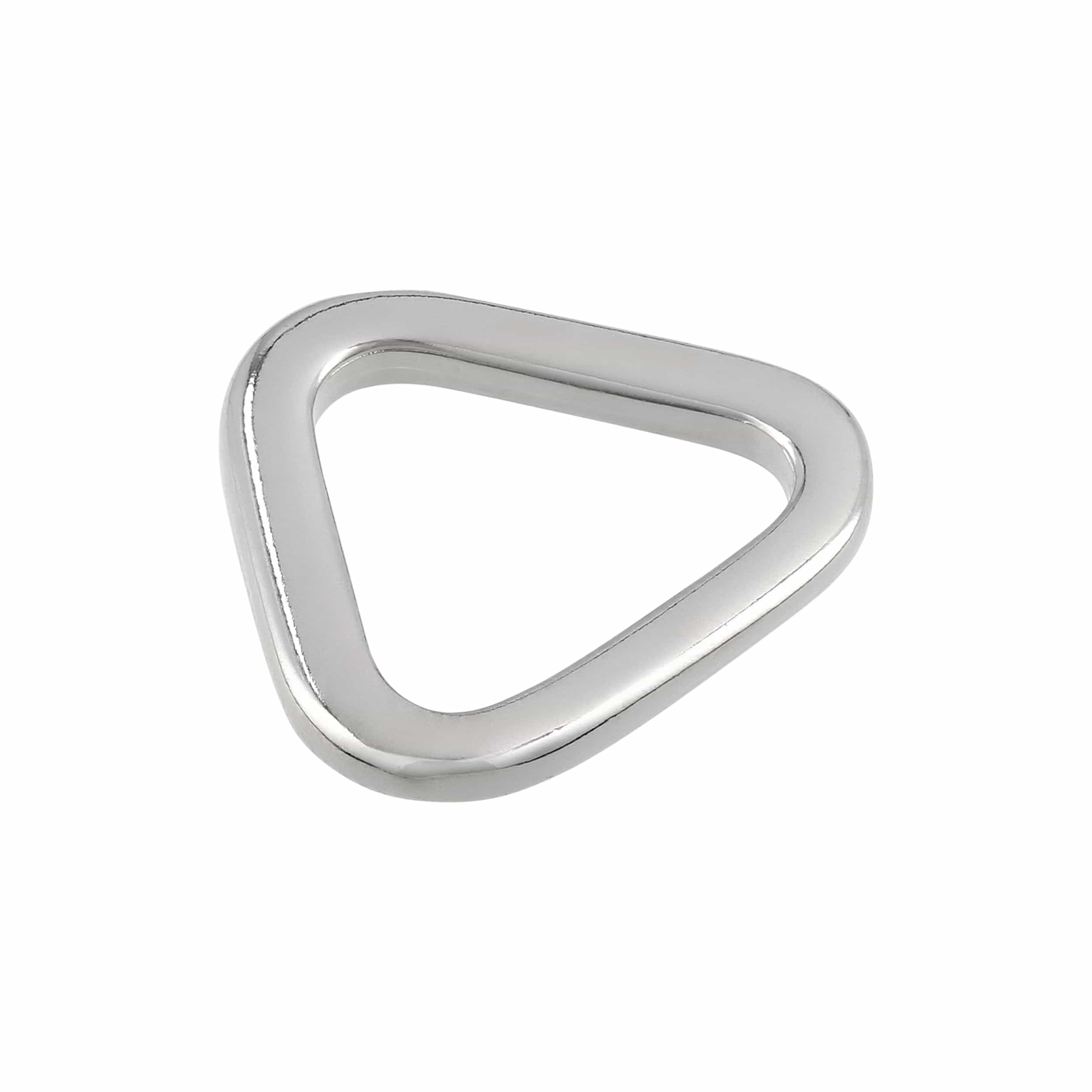 3/4" Shiny Nickel, Flat Triangle Ring, Zinc Alloy - Image 2