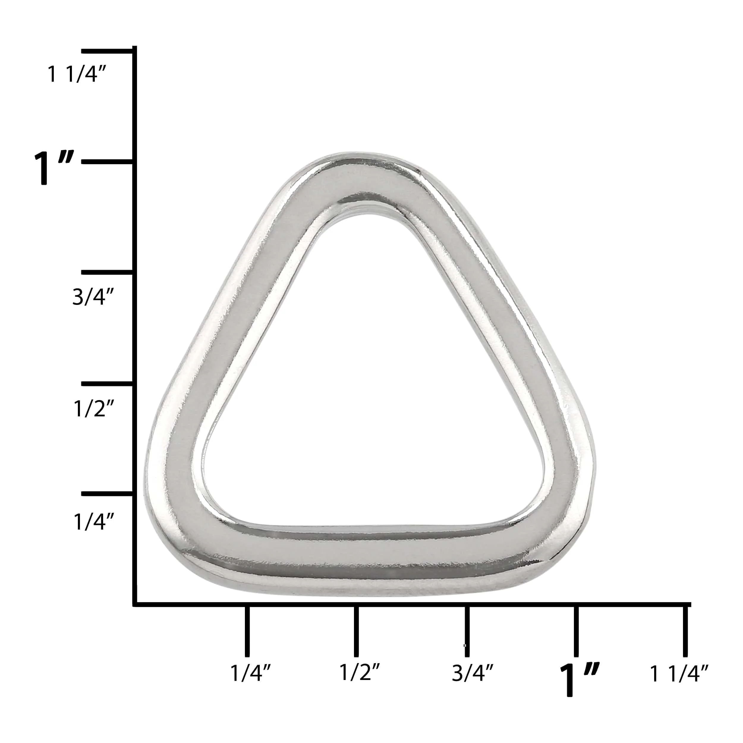 3/4" Shiny Nickel, Flat Triangle Ring, Zinc Alloy - Image 3