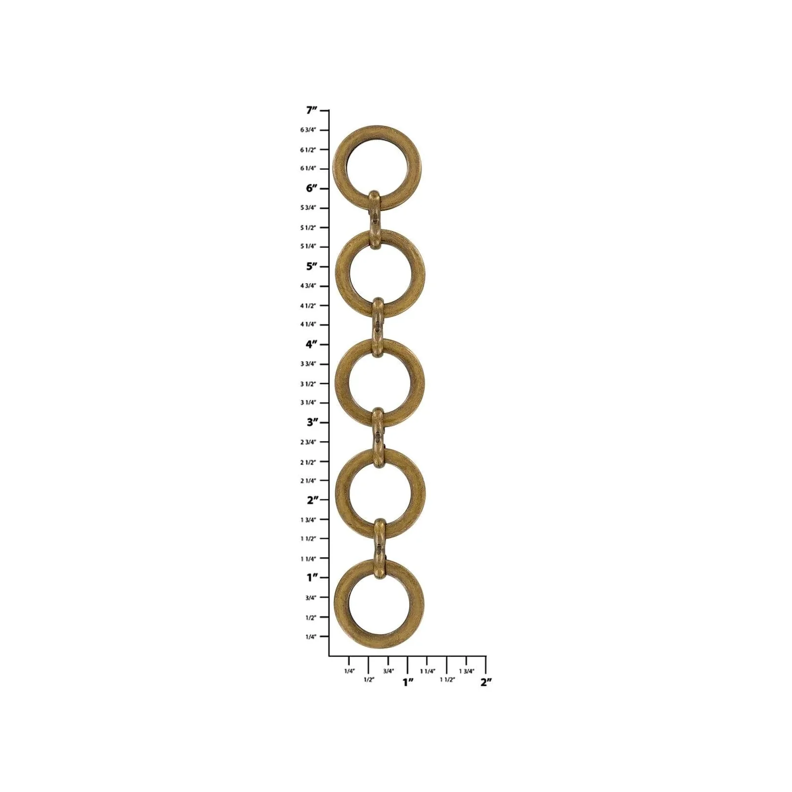 6 1/2" Antique Brass, Chain Handle Loop, Steel - Image 2