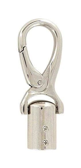 1/2" Nickel, Strap End With Snaphook, Steel
