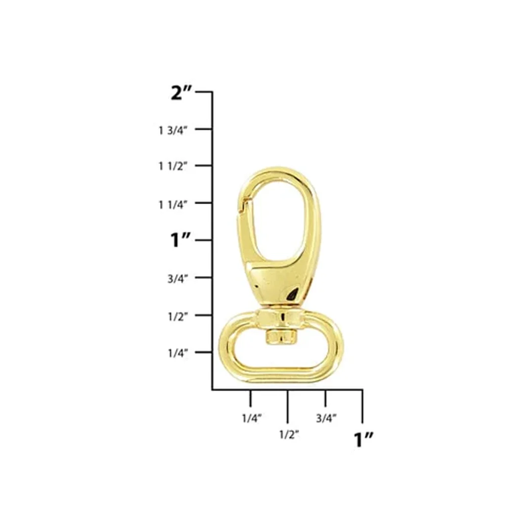 5/8" Shiny Gold, 1 3/8" Lever Swivel Snap Hook, Zinc Alloy - Image 2