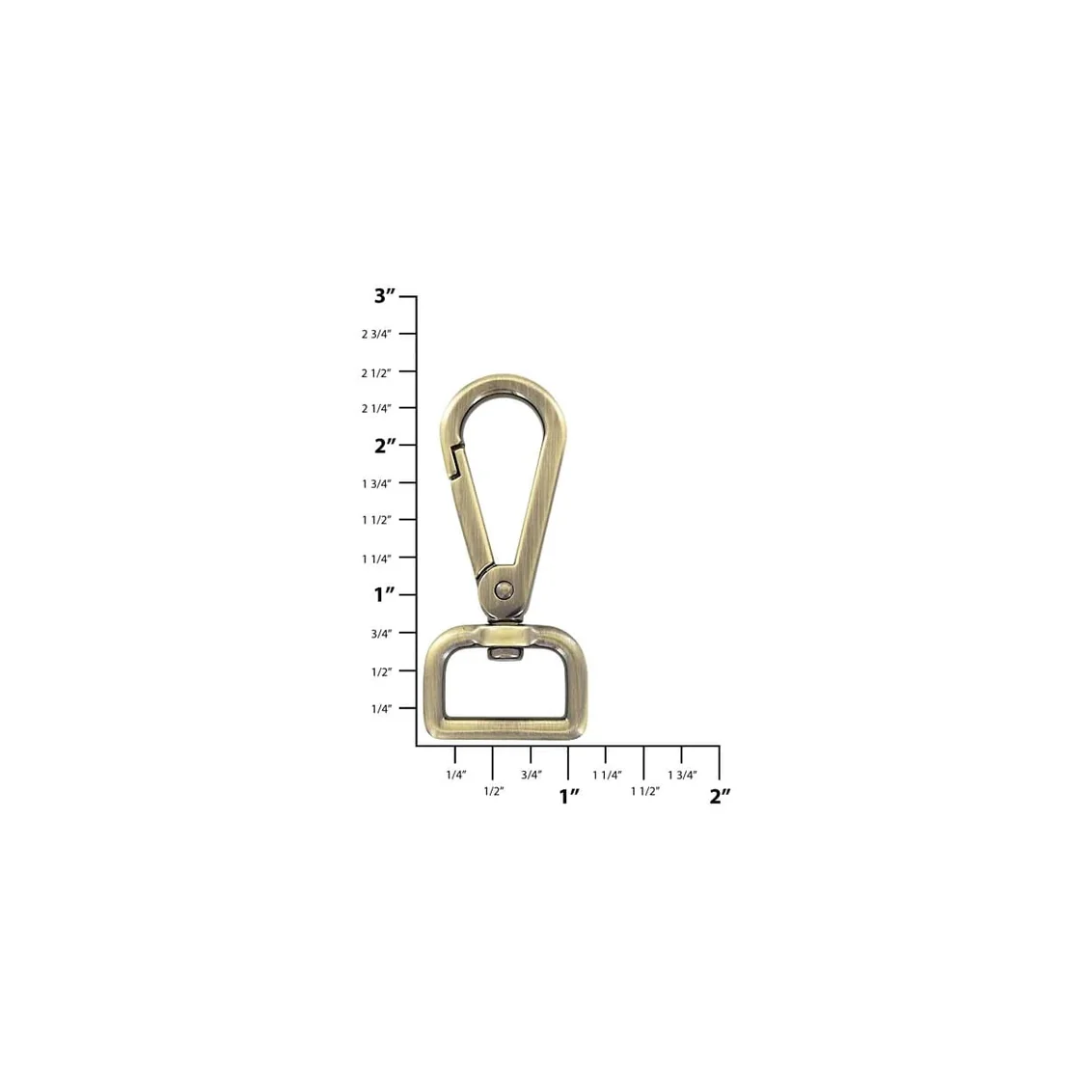 3/4" Antique Brass, Tear Drop Lever Swivel Snap, Zinc Alloy - Image 2