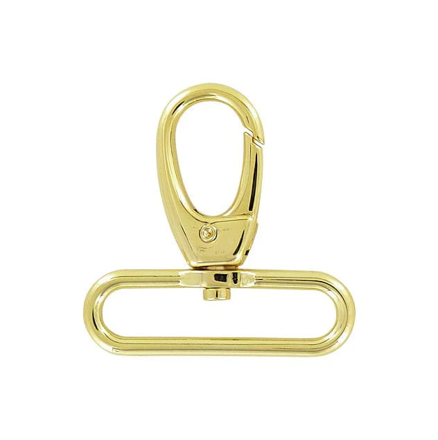 2" Shiny Gold, Lever Swivel Snap Hook, Zinc Alloy - Image 2