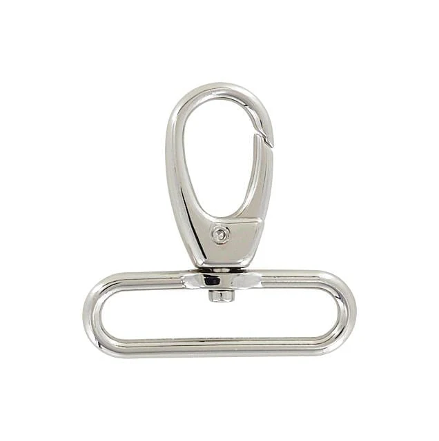 2" Shiny Nickel, Lever Swivel Snap Hook, Zinc Alloy - Image 2