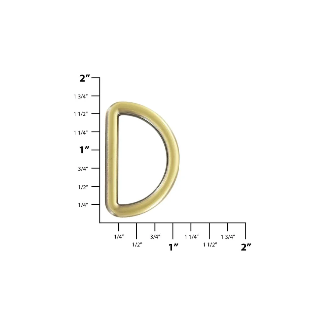 1 1/4"Antique Brass, Solid D Ring, Zinc Alloy - Image 3