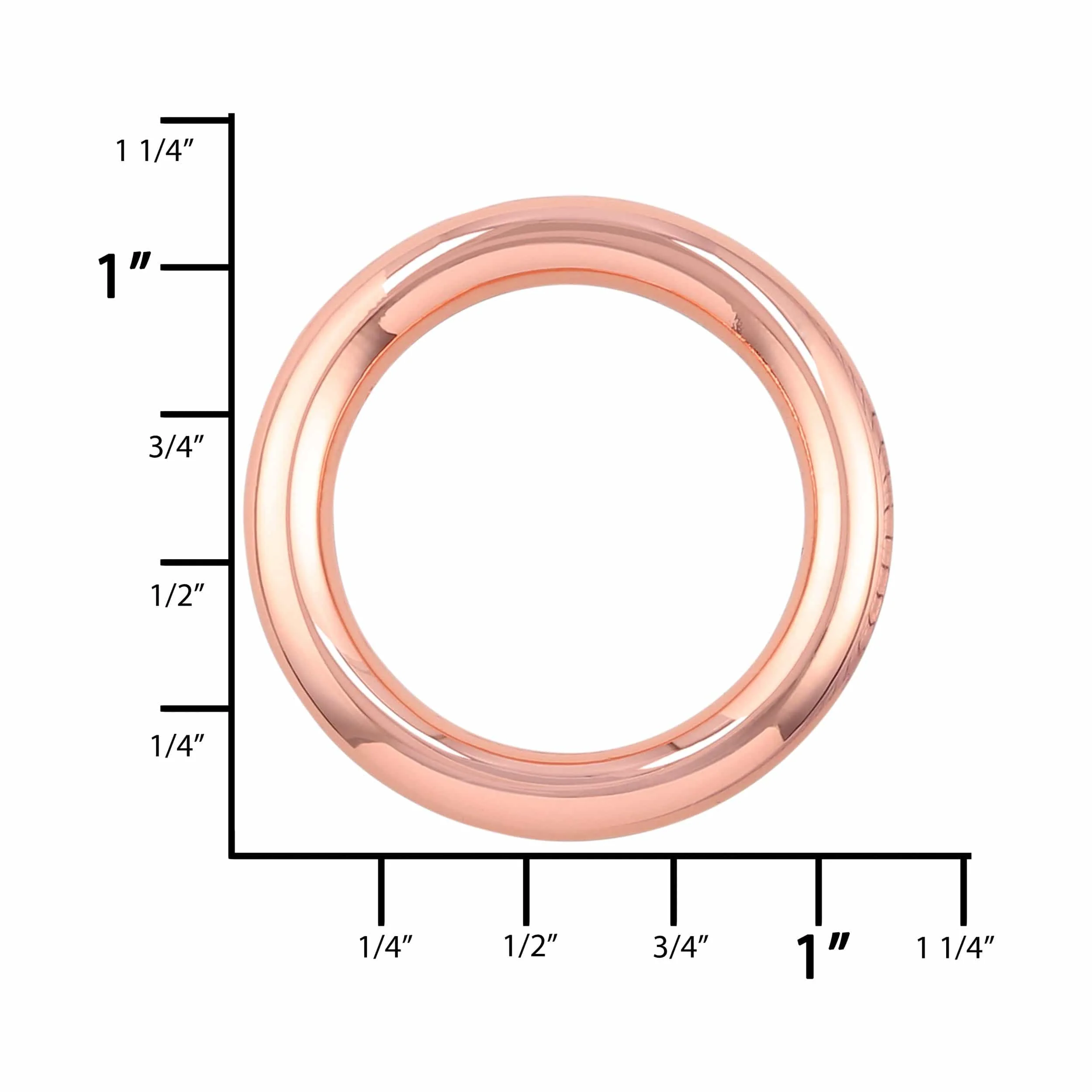 3/4" Shiny Copper, Solid Round Ring, Zinc Alloy - Image 3