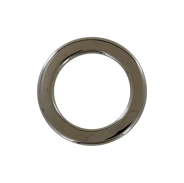 1" Shiny Gunmetal, Flat Round Ring, Zinc Alloy