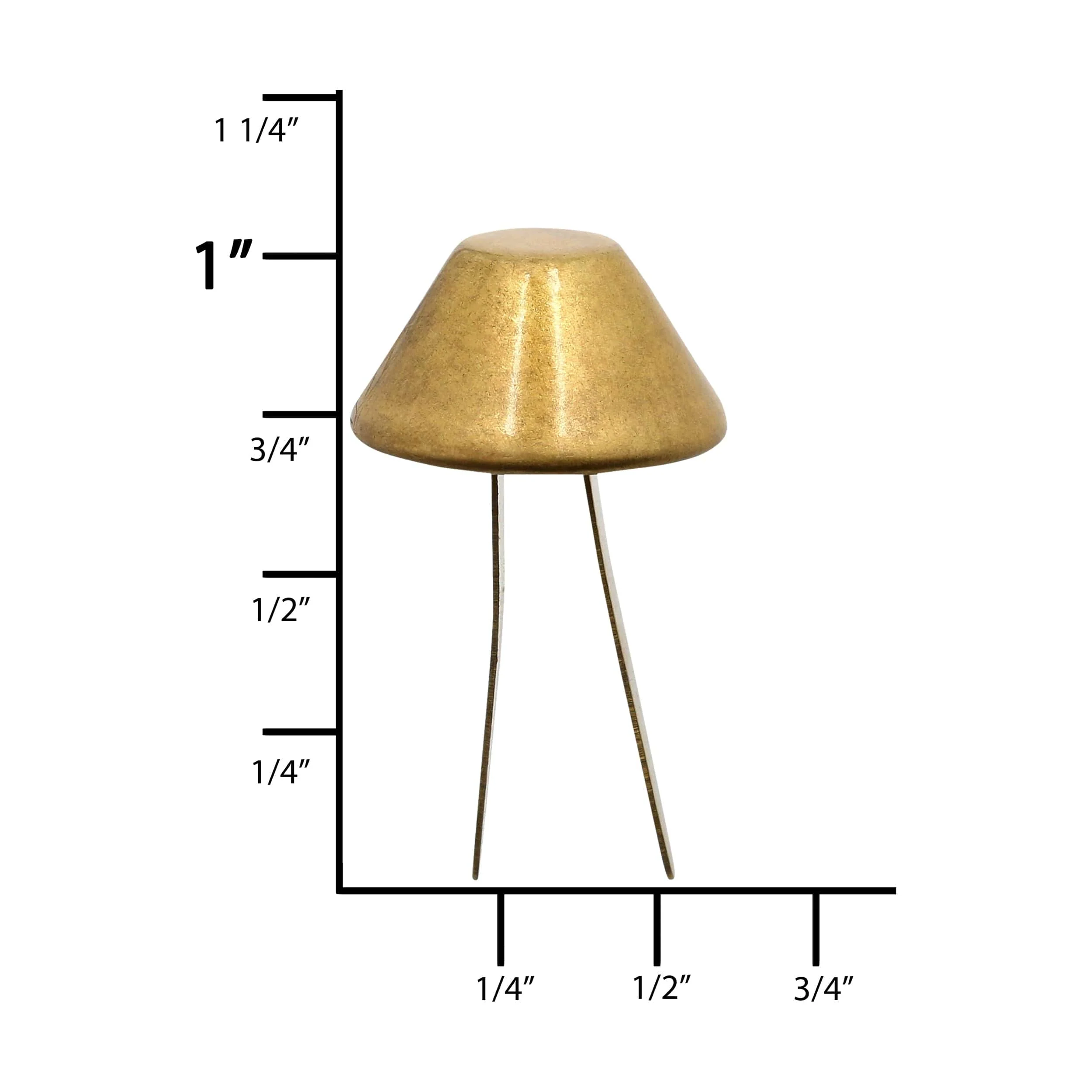 15mm Brass, Cone Handbag Bottom with Prongs, Zinc Alloy - Image 4