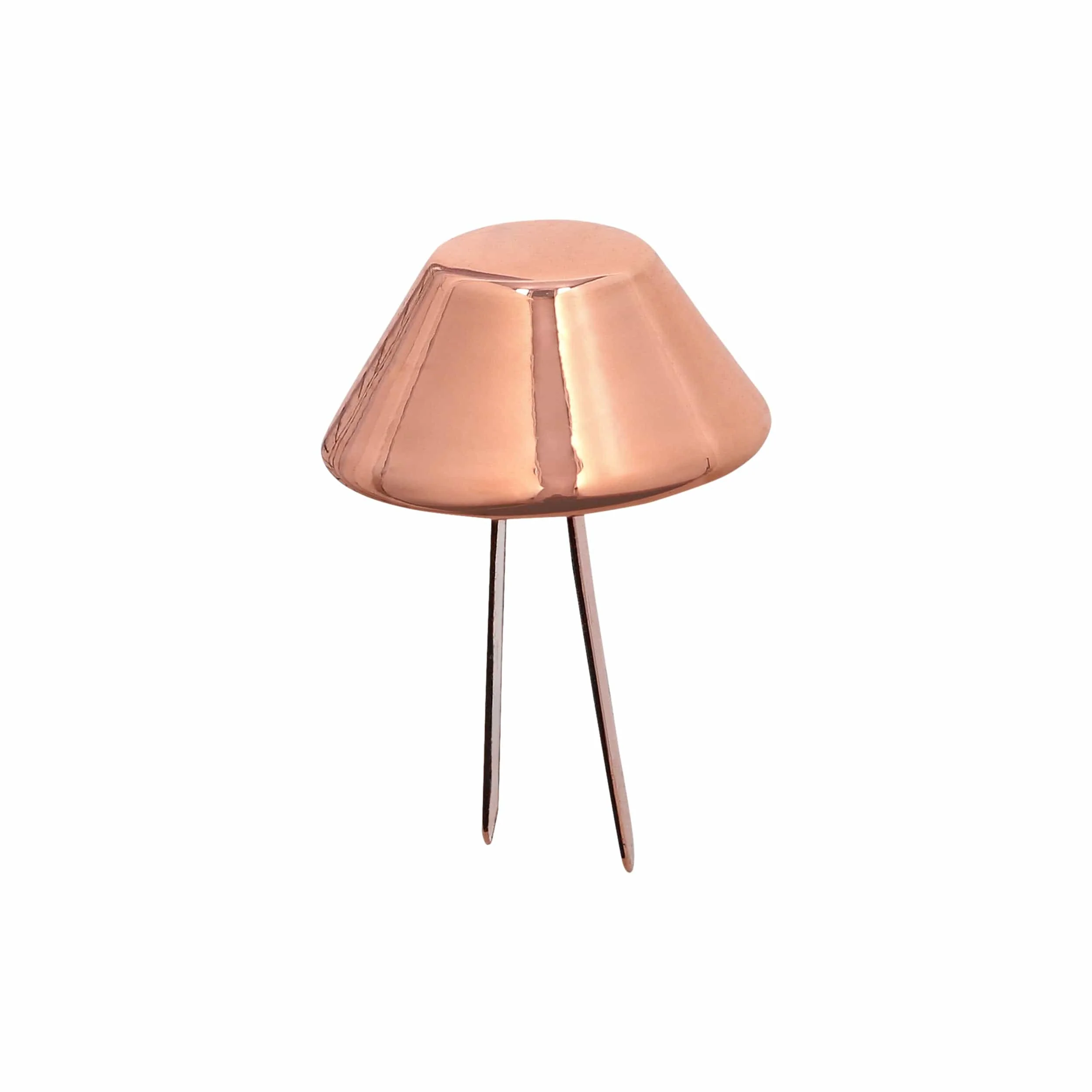 15mm Shiny Copper, Cone Handbag Bottom with Prongs, Zinc Alloy