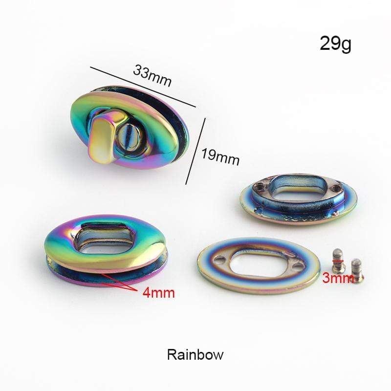 20mm Rainbow, Oval Twist Turn Lock, Zinc Alloy - Image 5