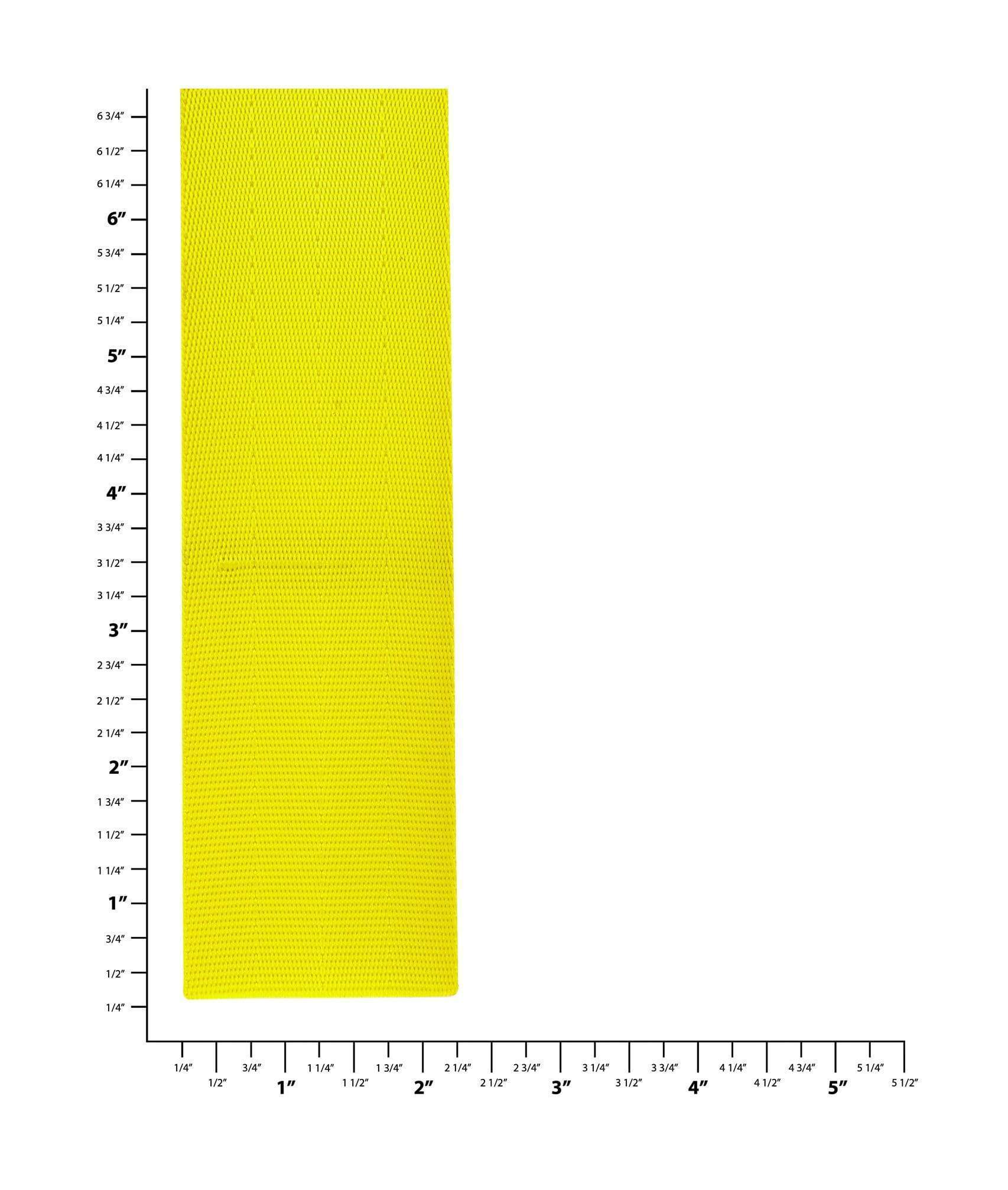 2" Yellow, Seatbelt Webbing, Polyester - Image 3